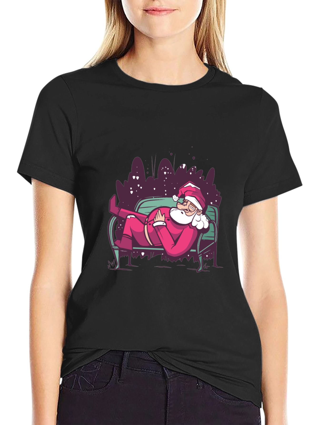 Relaxing Santa Graphic Tee - Holiday Style