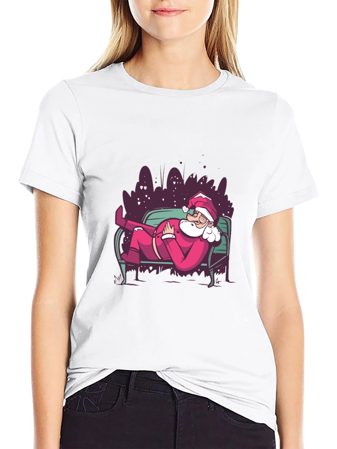 Relaxing Santa Graphic Tee - Holiday Style