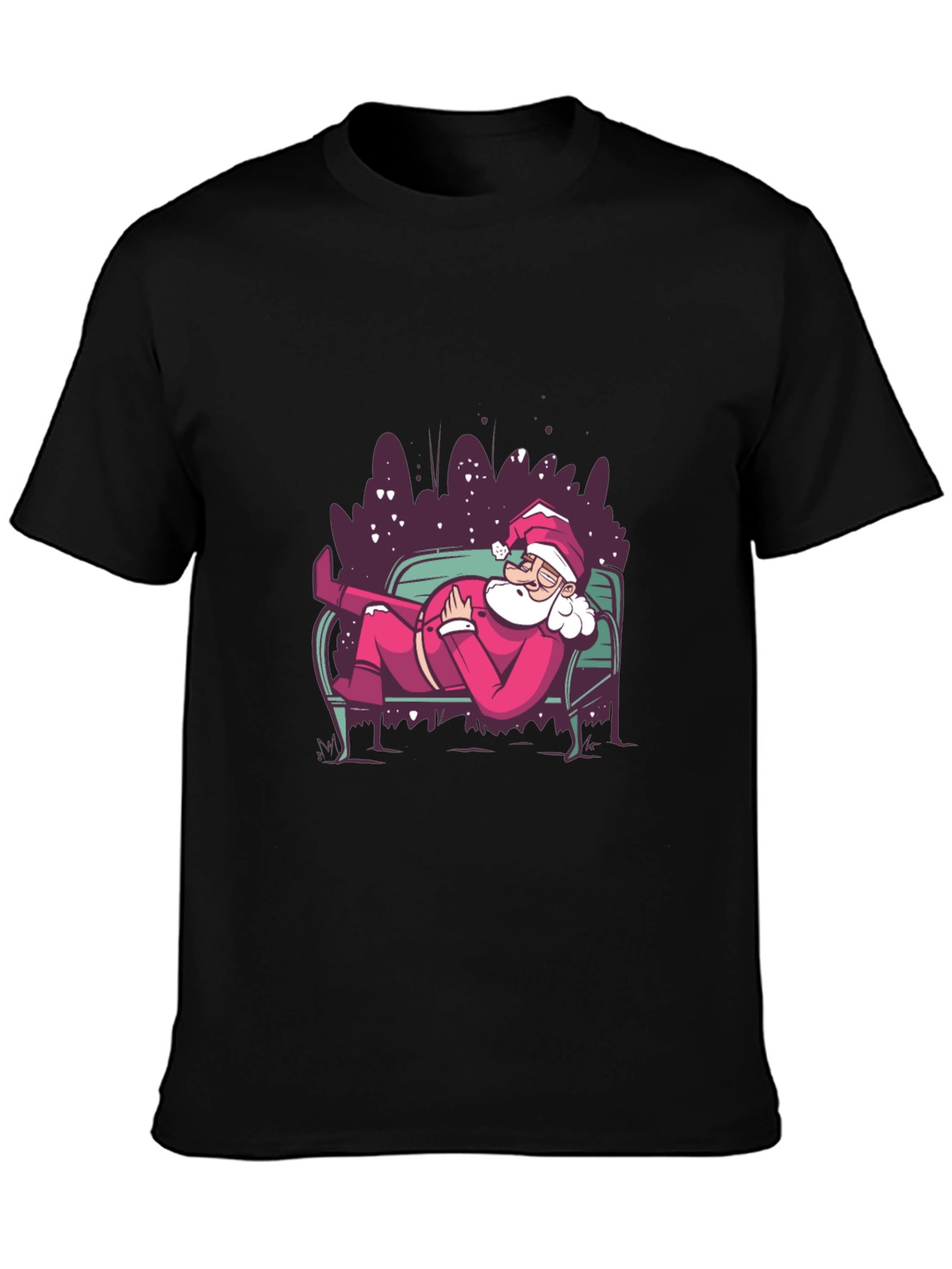 Relaxing Santa Graphic Tee - Holiday Style