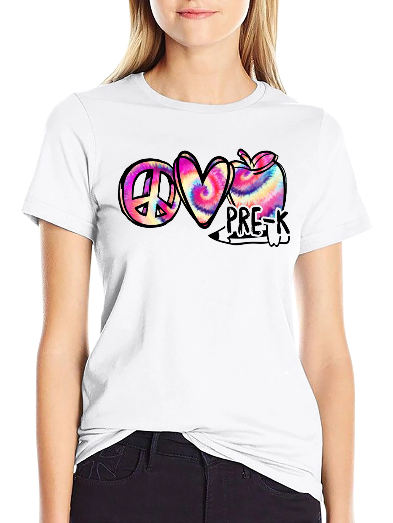 Peace Love Pre-K Tie Dye T-Shirt
