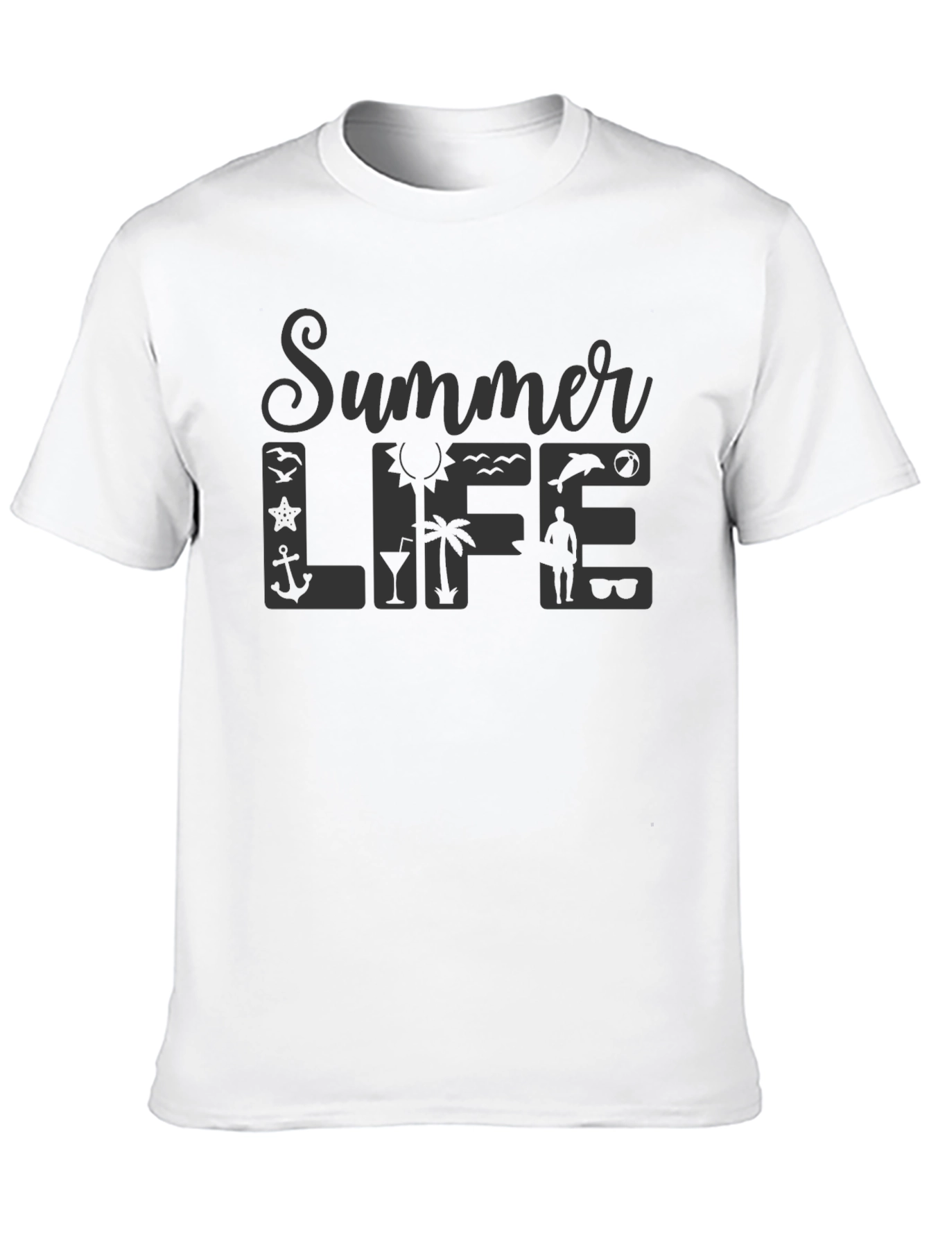 Summer Life Graphic T-Shirt - Mens Black Tee
