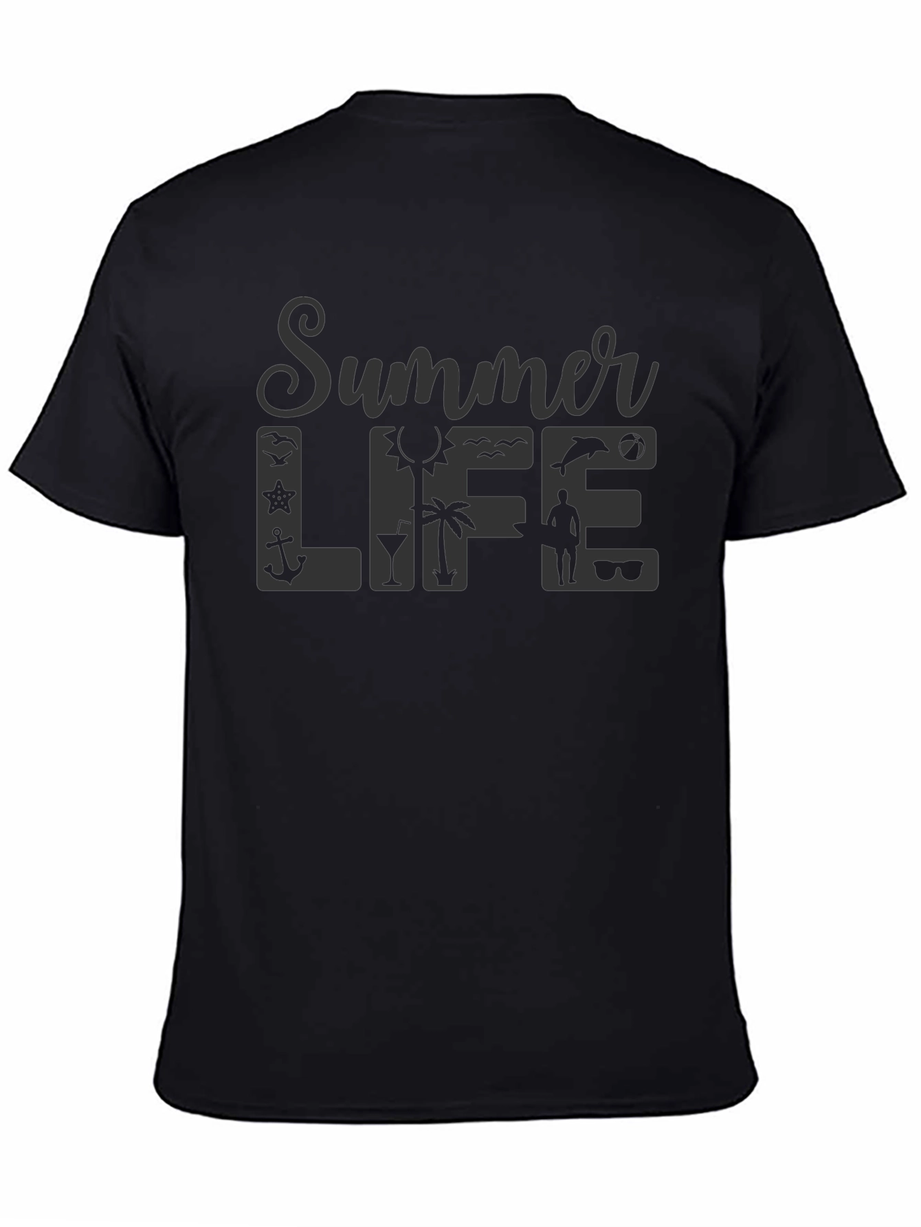Summer Life Graphic T-Shirt - Mens Black Tee