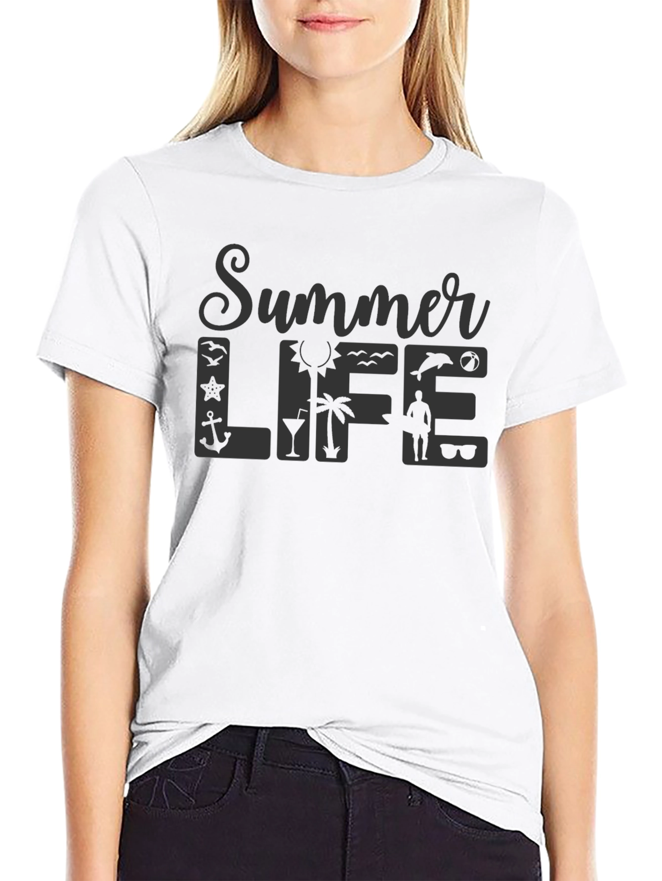 Summer Life Graphic T-Shirt - Mens Black Tee