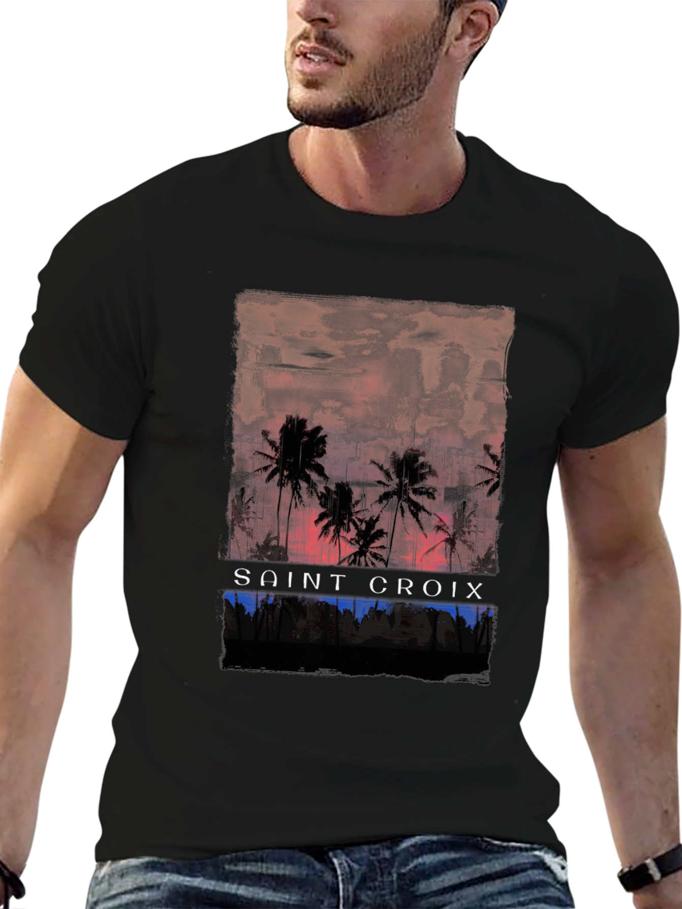 Saint Croix Palm Sunset Graphic Tee