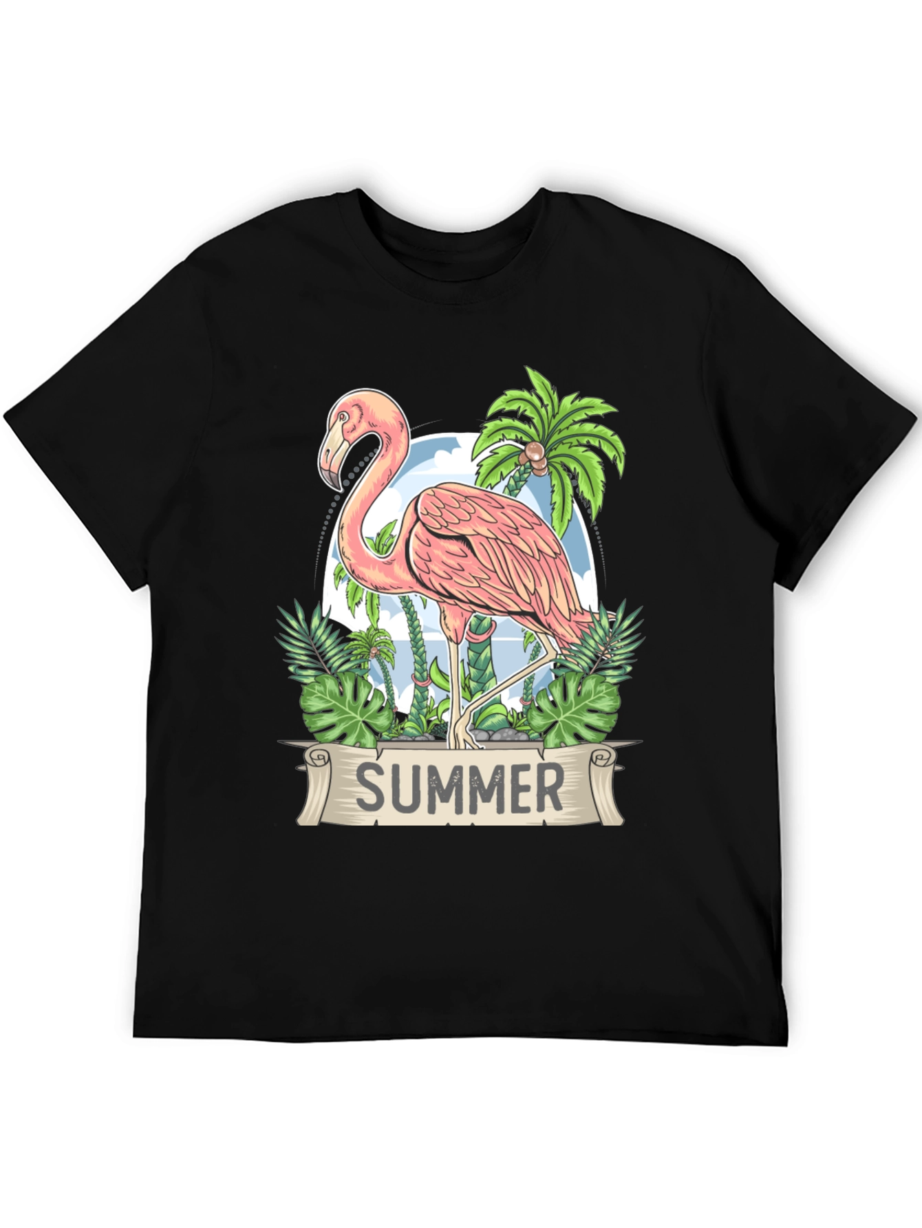 Summer Flamingo Graphic Tee - Tropical Vibe T-Shirt