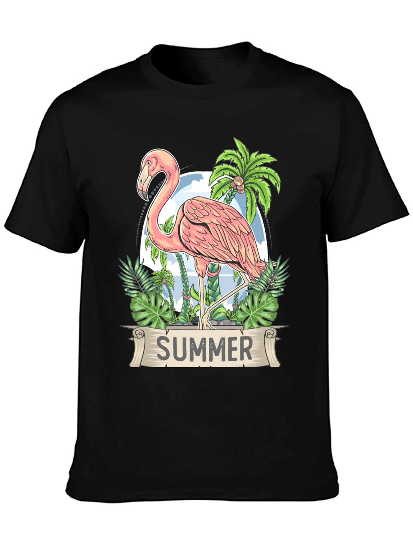Summer Flamingo Graphic Tee - Tropical Vibe T-Shirt