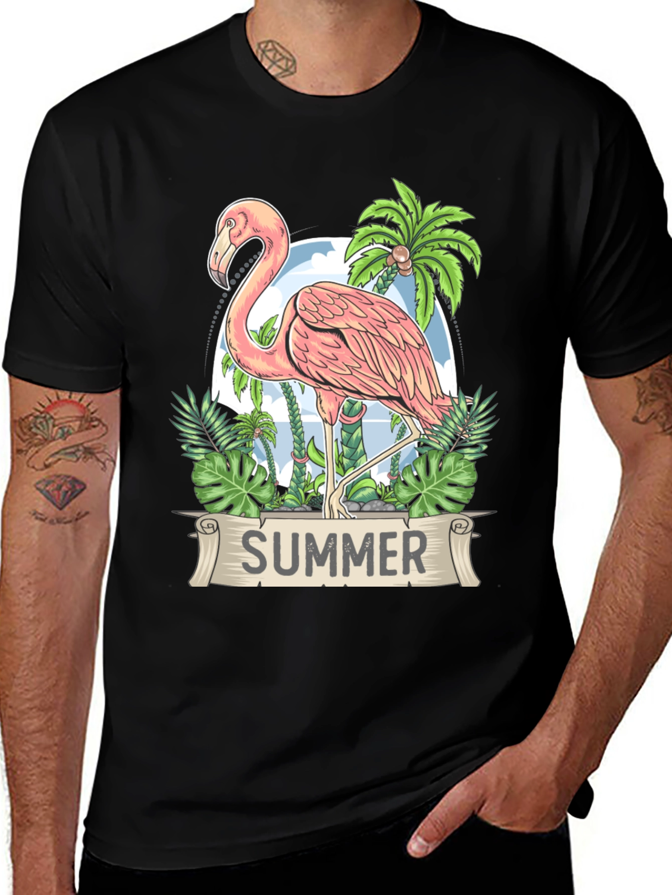 Summer Flamingo Graphic Tee - Tropical Vibe T-Shirt