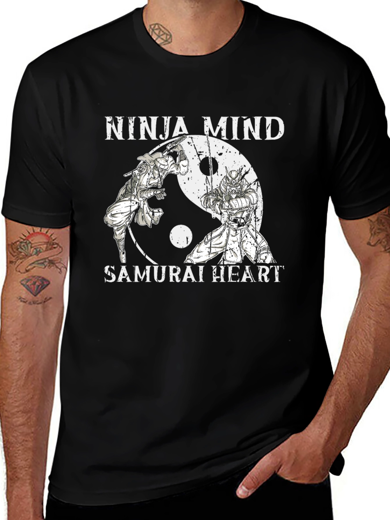 Ninja Mind Samurai Heart Black T-Shirt