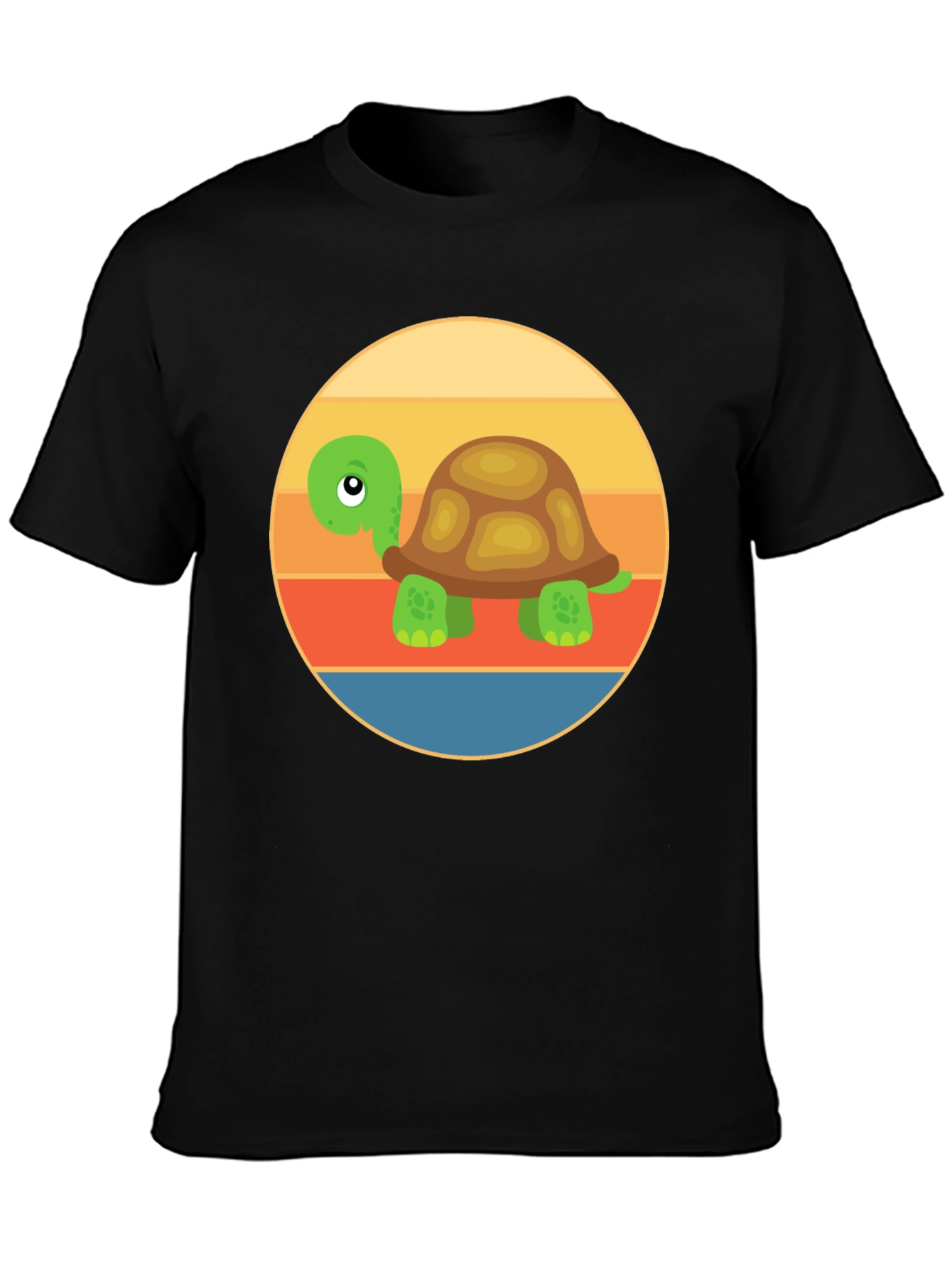 Cartoon Turtle Sunset T-Shirt
