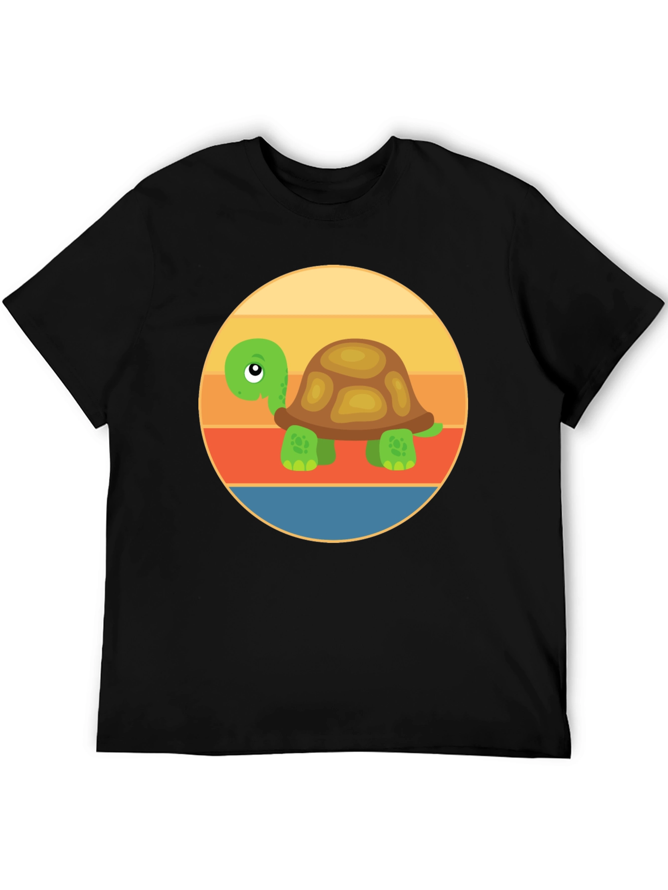 Cartoon Turtle Sunset T-Shirt