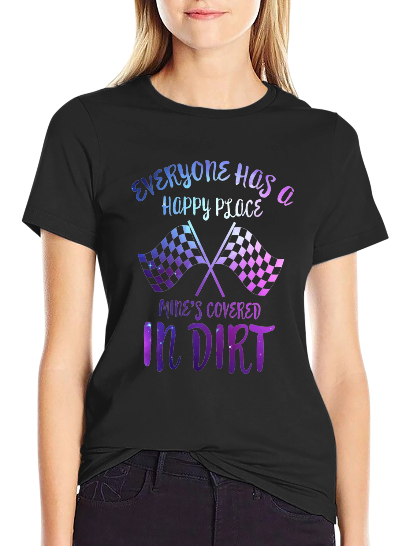 Everyone Has a Happy Place Dirt Track Racing T-Shirt