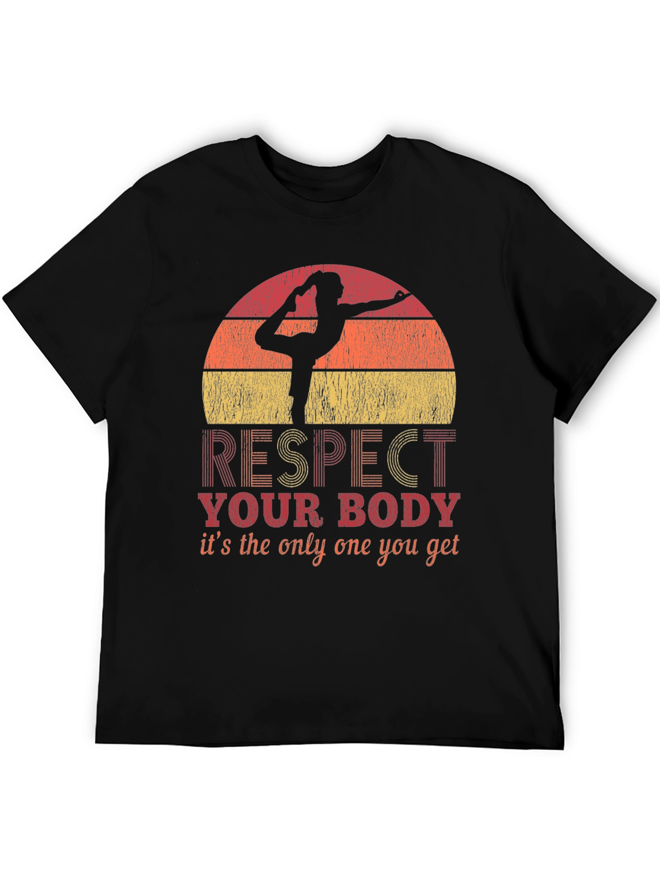 Respect Your Body Yoga T-Shirt - Unique Design