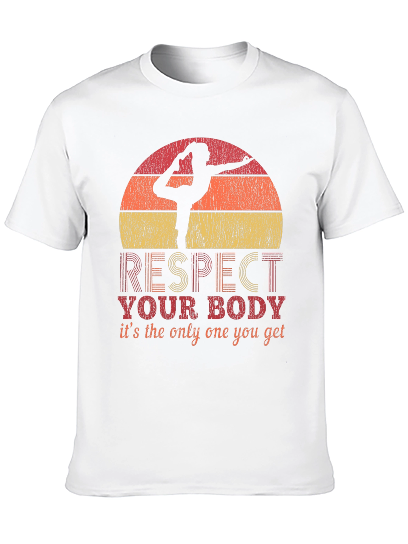 Respect Your Body Yoga T-Shirt - Unique Design
