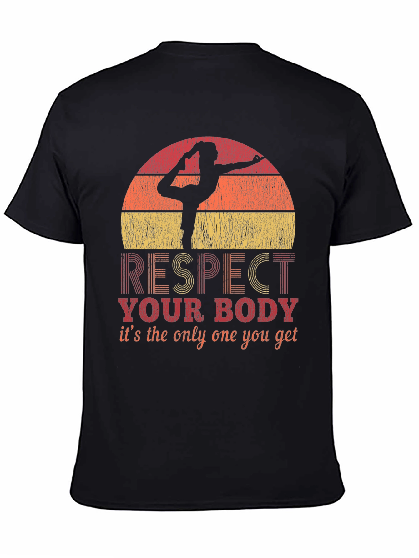 Respect Your Body Yoga T-Shirt - Unique Design