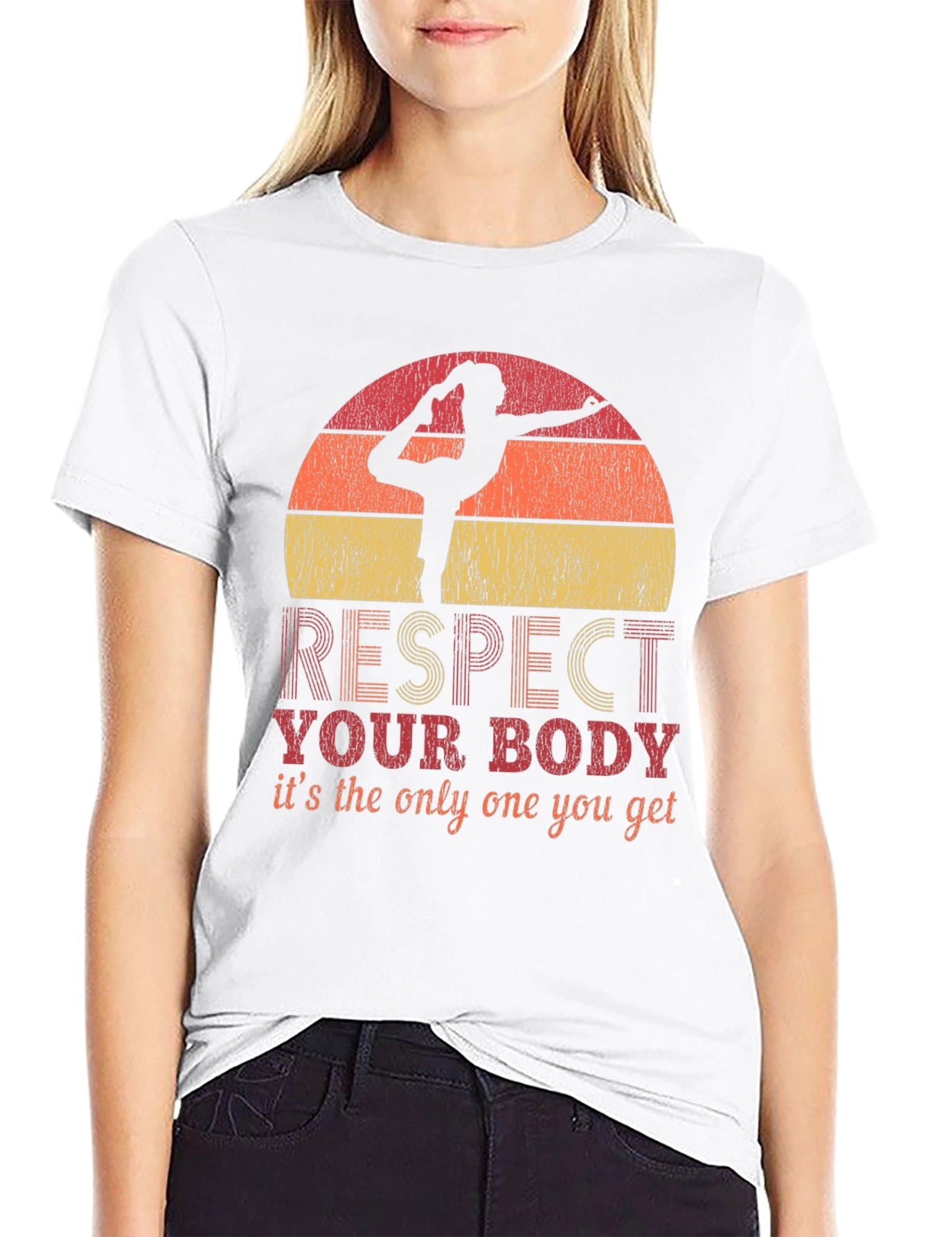 Respect Your Body Yoga T-Shirt - Unique Design