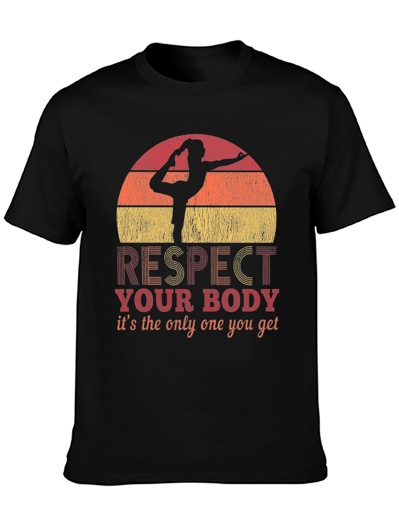 Respect Your Body Yoga T-Shirt - Unique Design