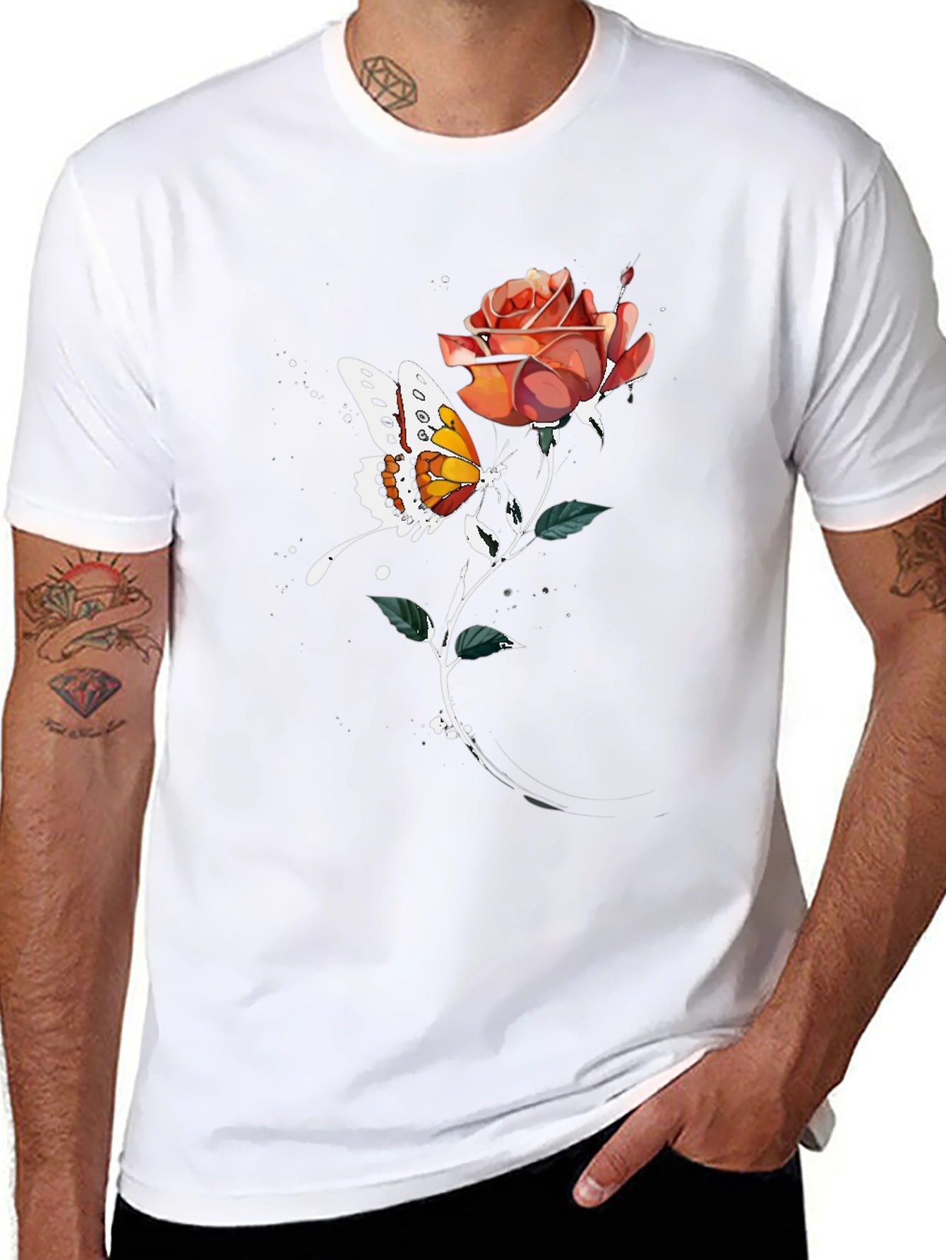 Butterfly Rose Graphic Tee