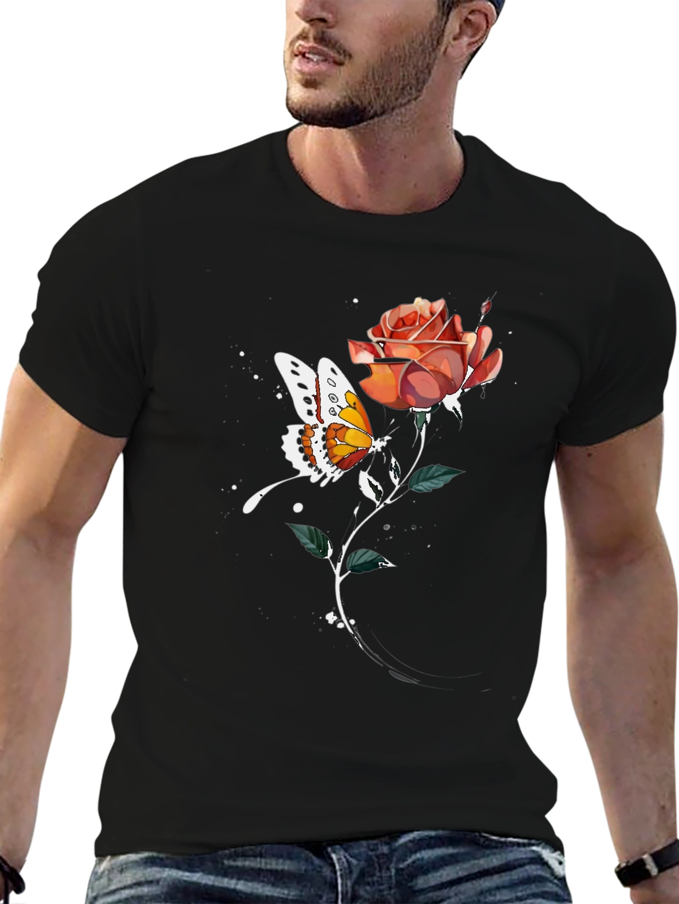 Butterfly Rose Graphic Tee