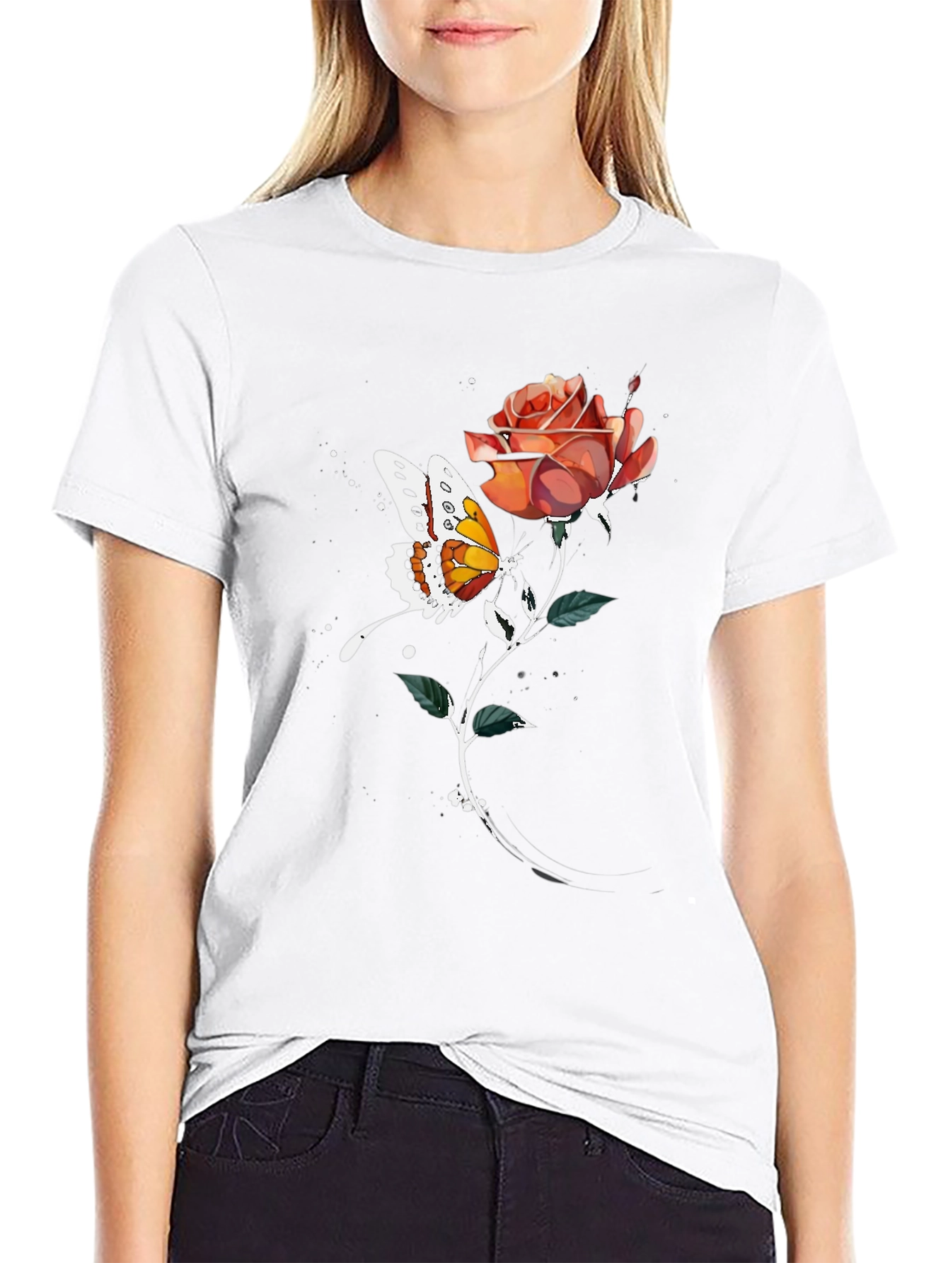 Butterfly Rose Graphic Tee