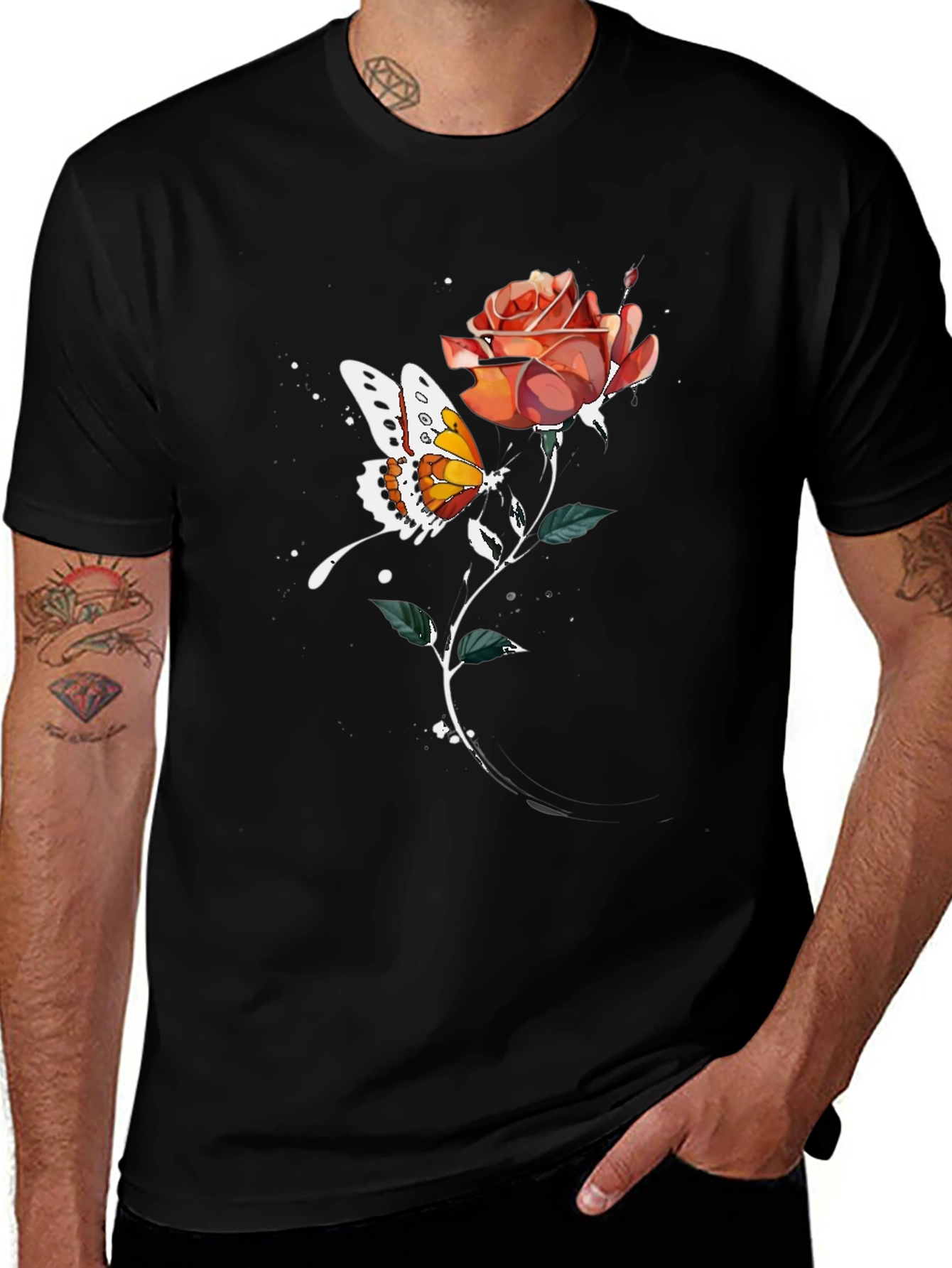 Butterfly Rose Graphic Tee