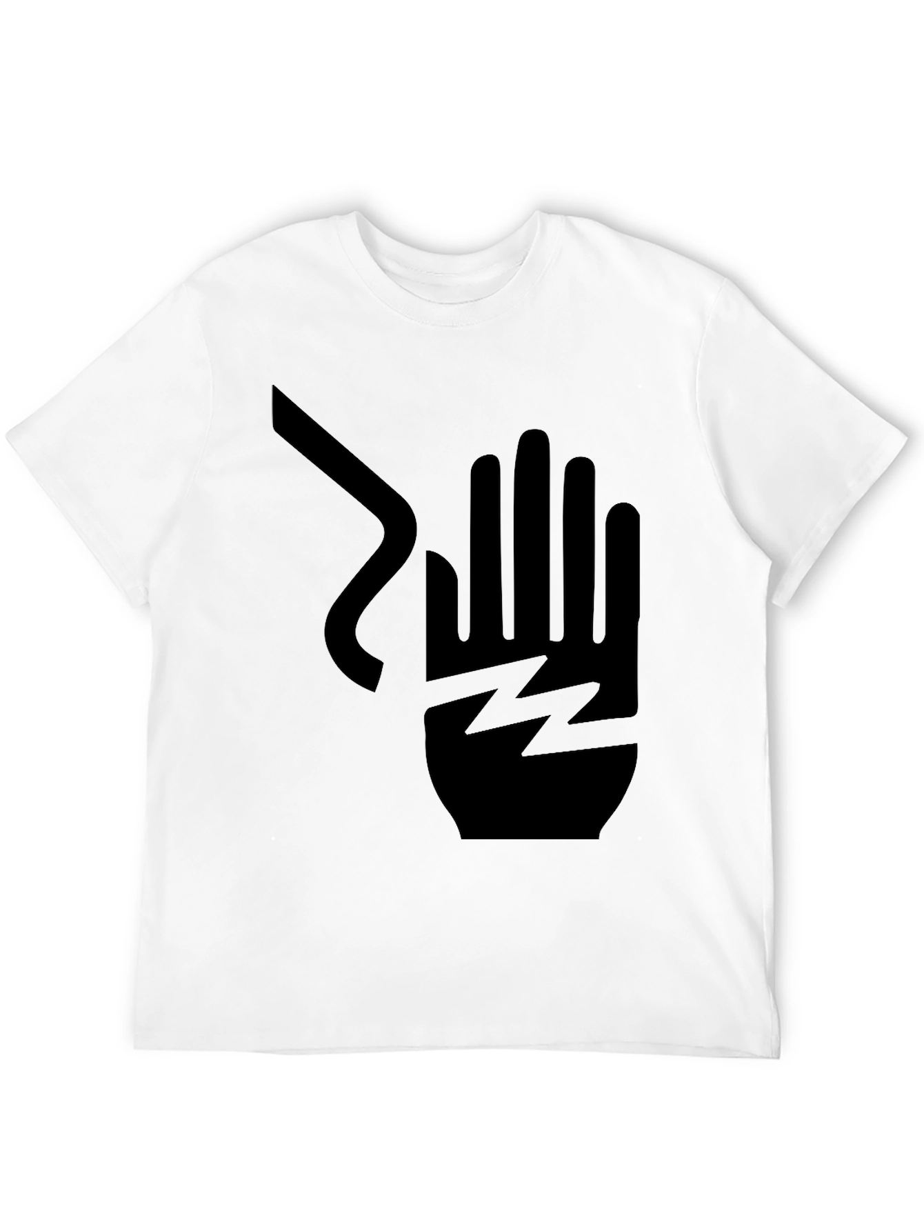 Electric Shock Hand Graphic Print T-Shirt