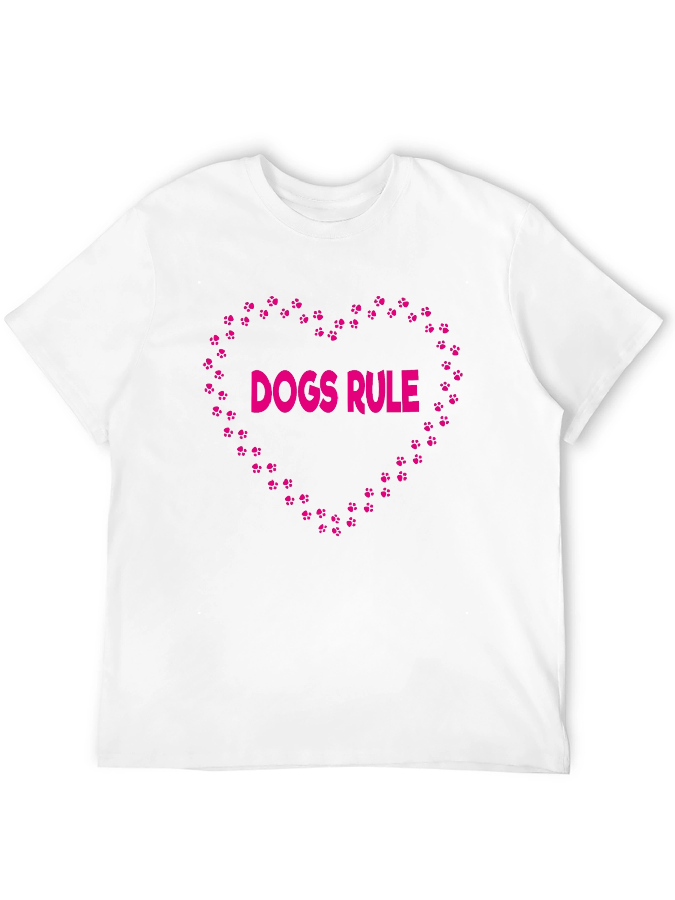 Dogs Rule Heart Graphic Black T-Shirt