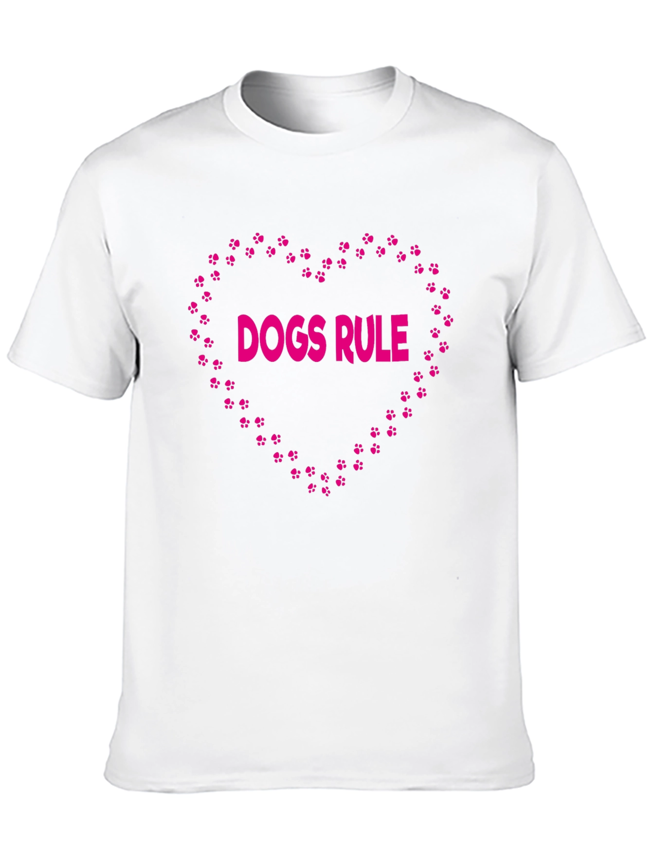Dogs Rule Heart Graphic Black T-Shirt