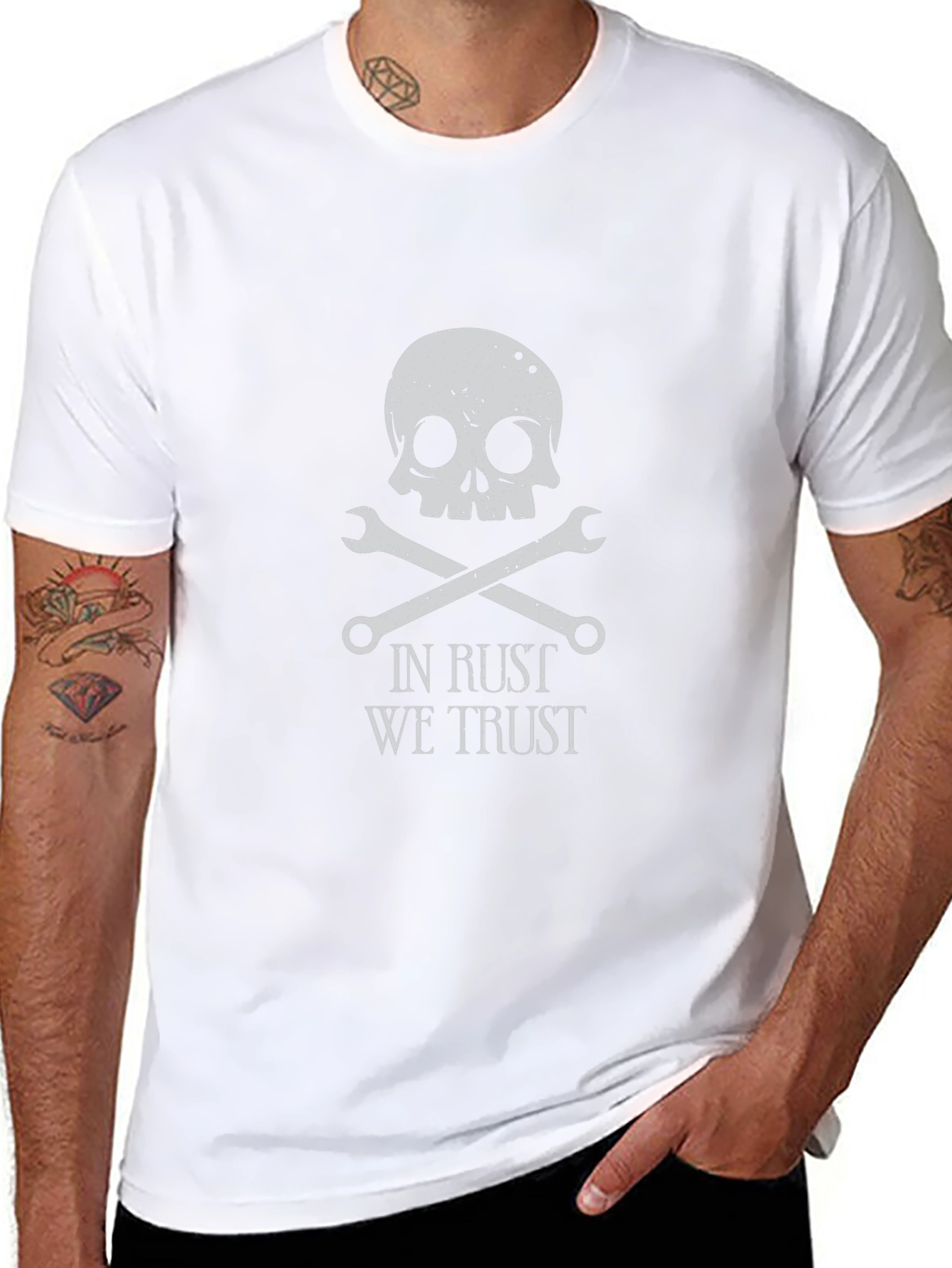 In Rust We Trust Skull & Wrenches Graphic T-Shirt