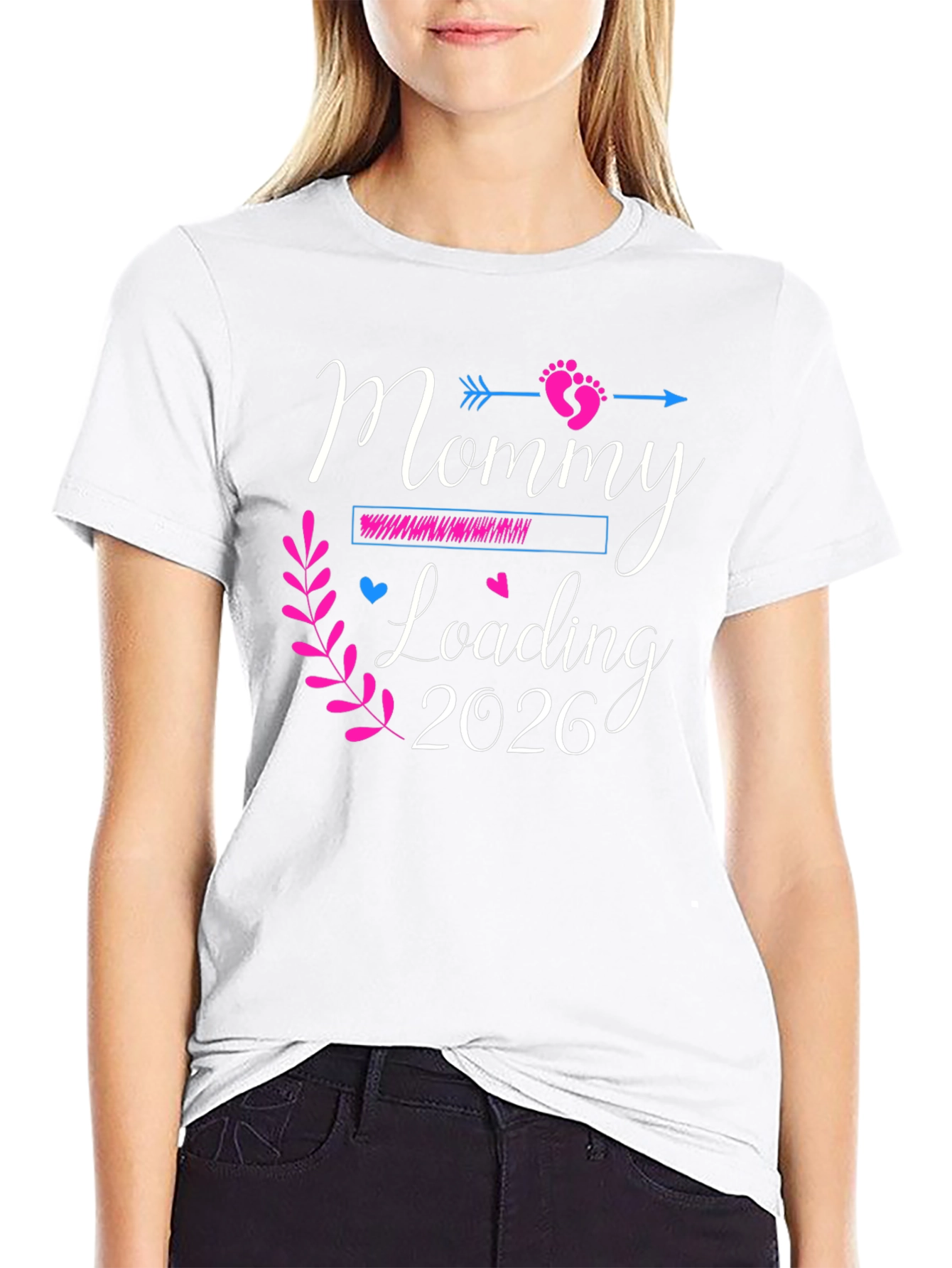 Mommy Loading 2026 Pregnancy Announcement T-Shirt