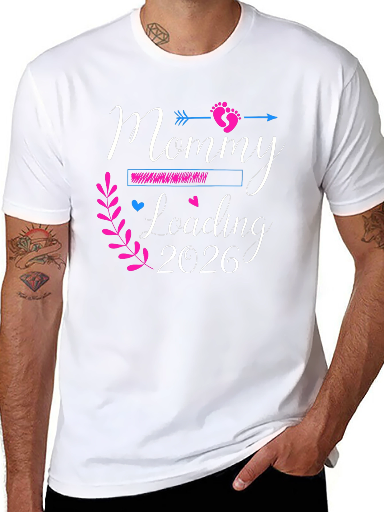 Mommy Loading 2026 Pregnancy Announcement T-Shirt