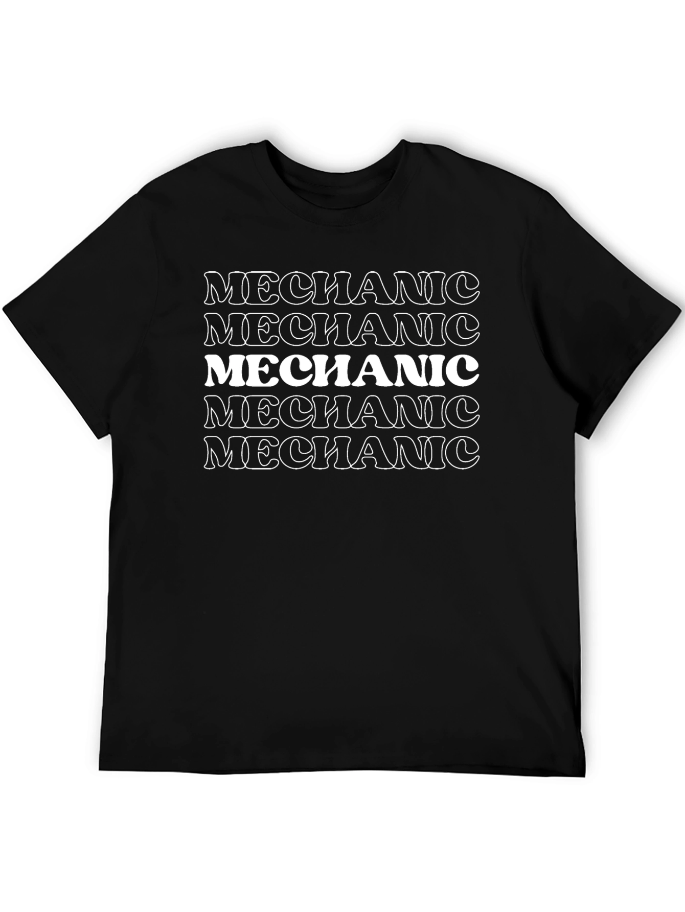 Mechanic Stacked Text Graphic Tee - Black