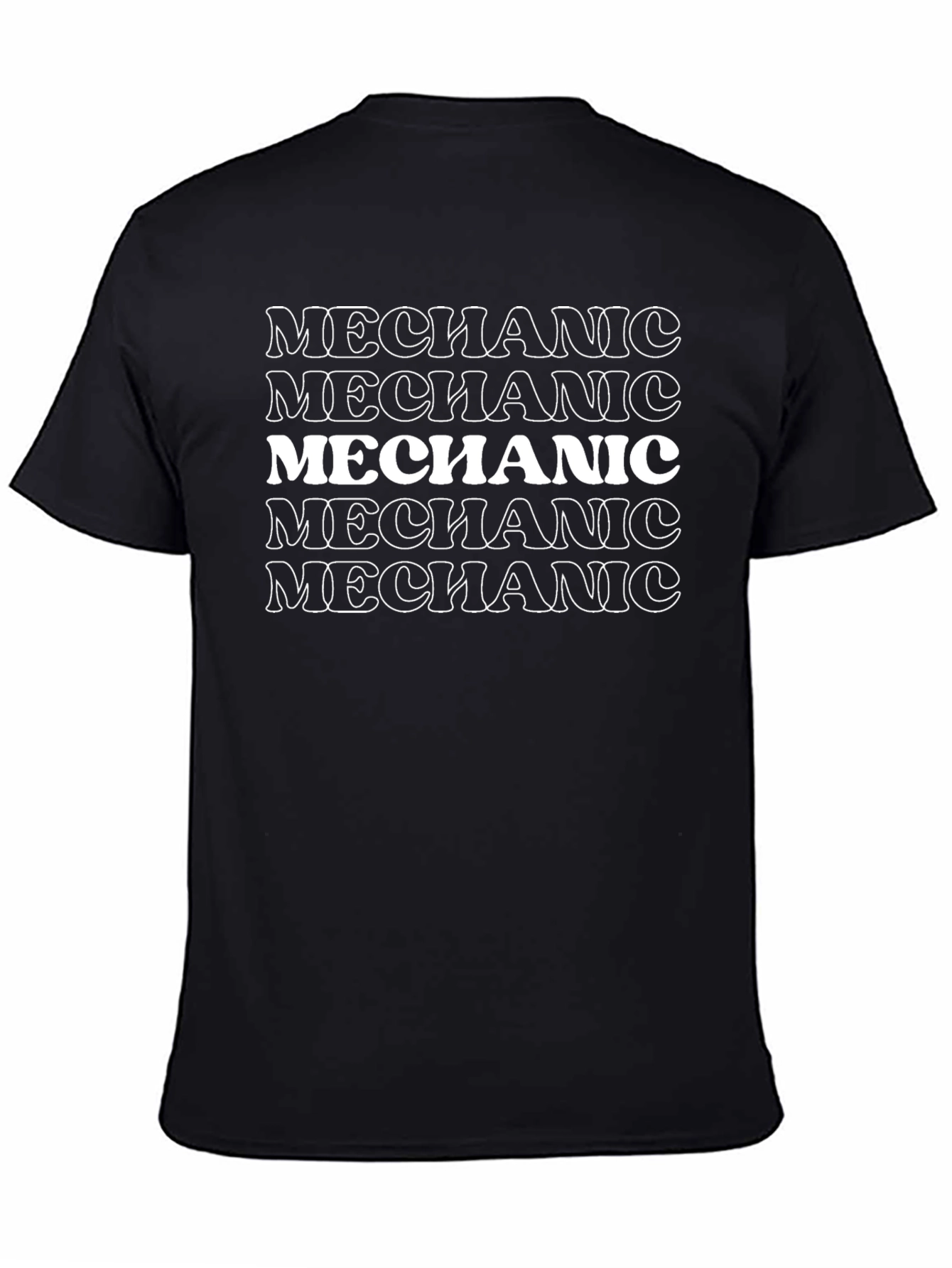Mechanic Stacked Text Graphic Tee - Black