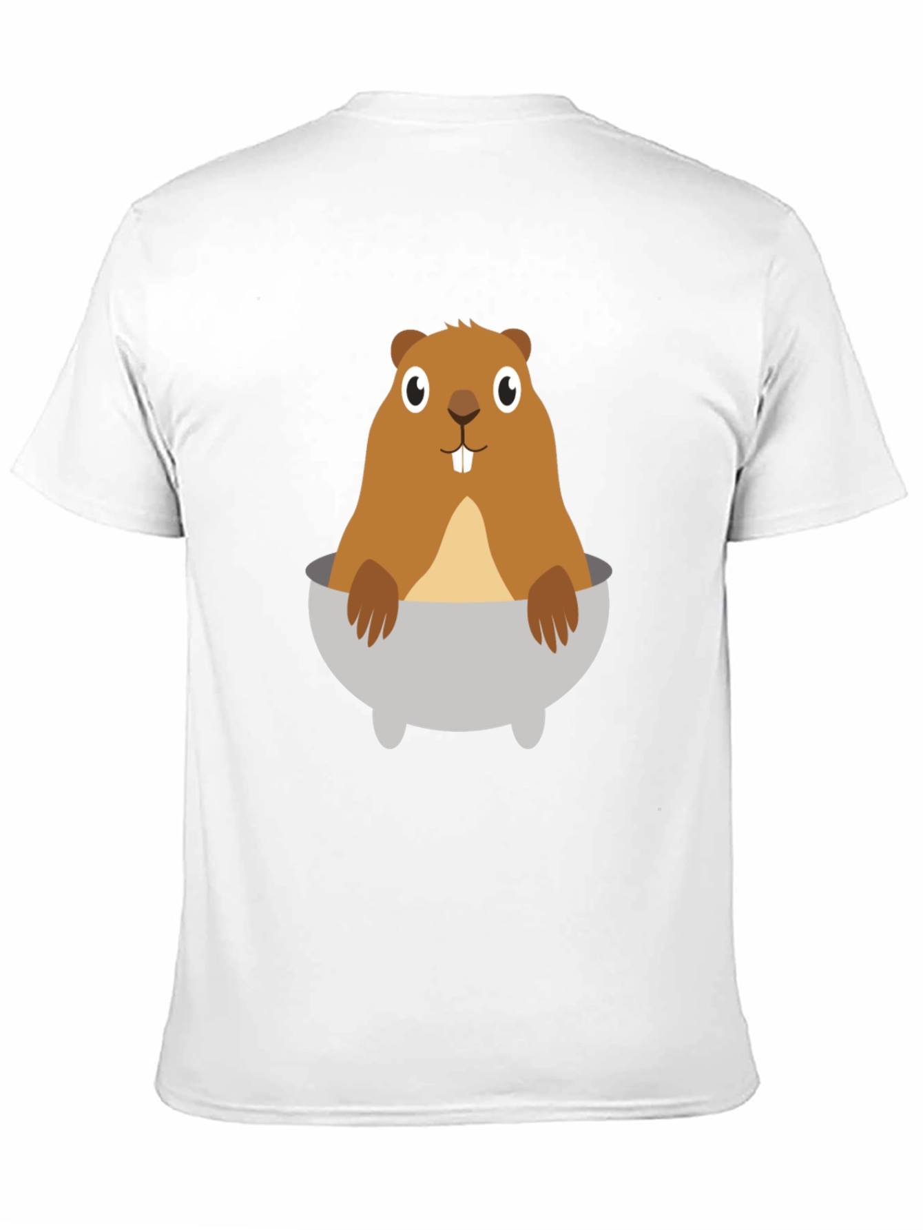 Funny Beaver in Tub Graphic T-Shirt