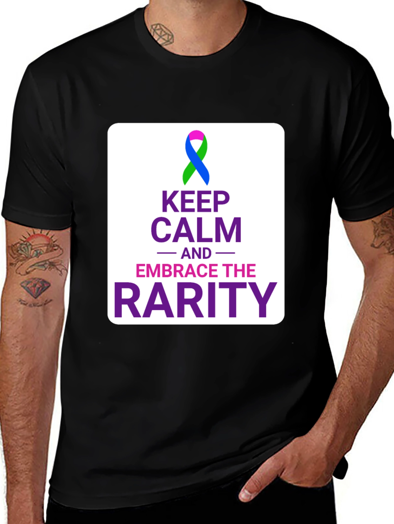 Keep Calm Embrace the Rarity Black Tee