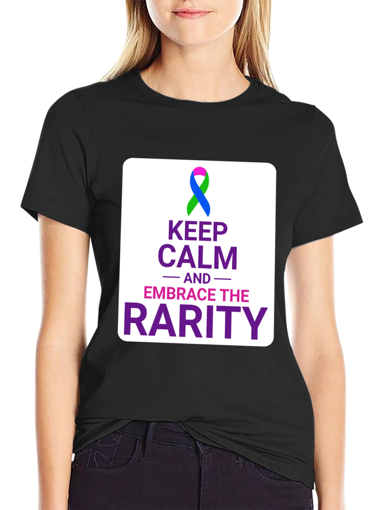 Keep Calm Embrace the Rarity Black Tee