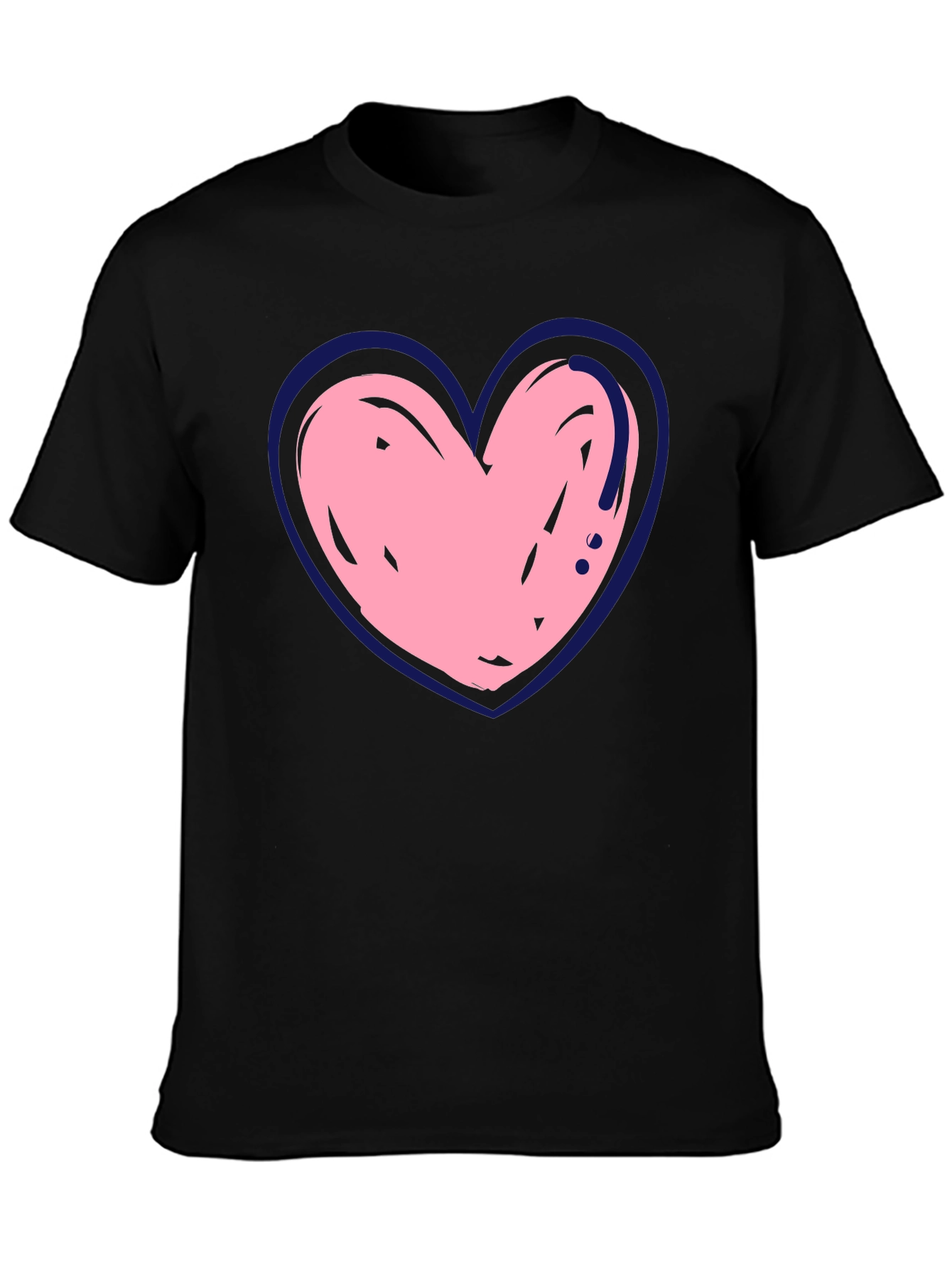 Heart Graphic Print Crew Neck T-Shirt