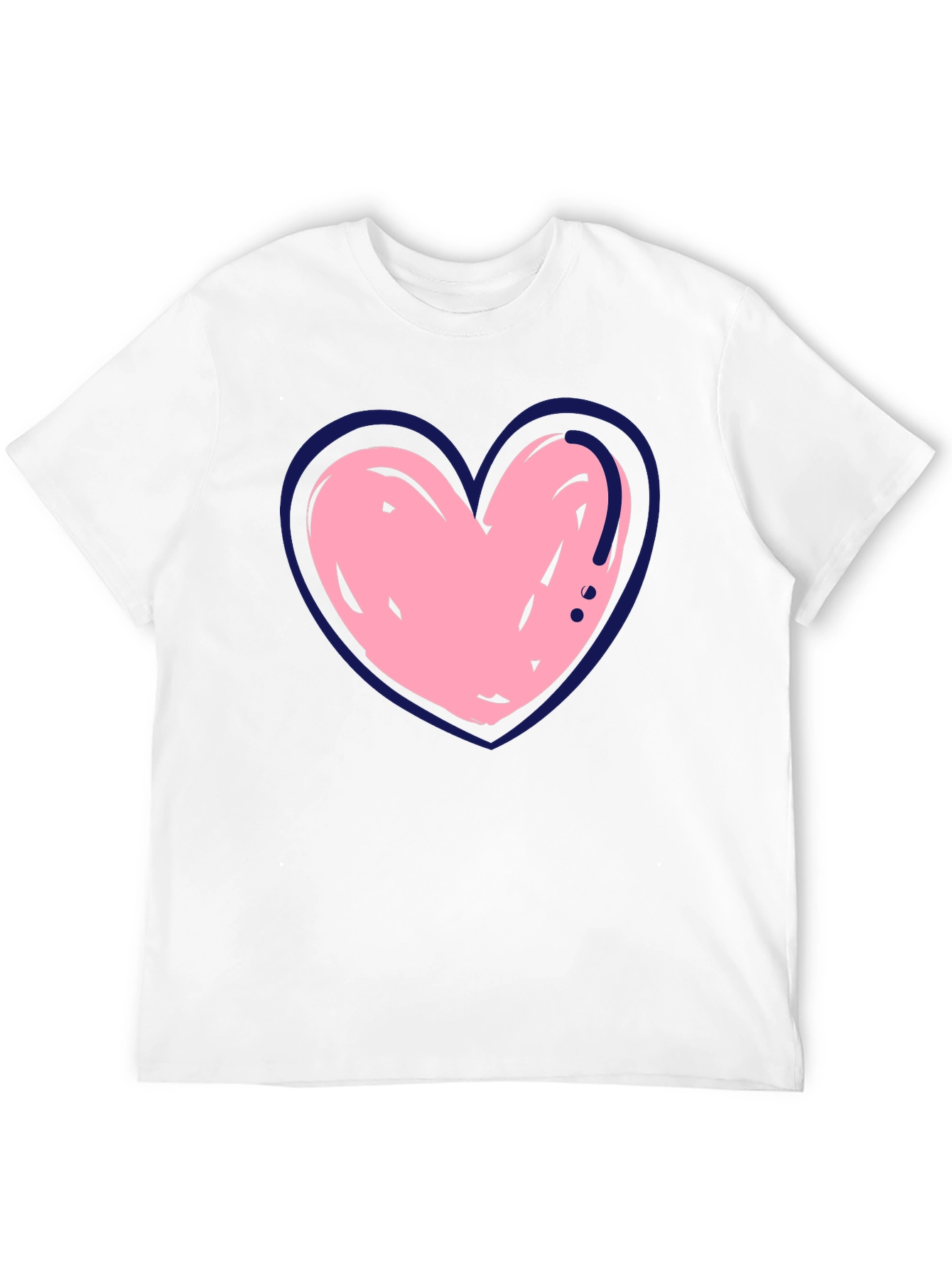 Heart Graphic Print Crew Neck T-Shirt