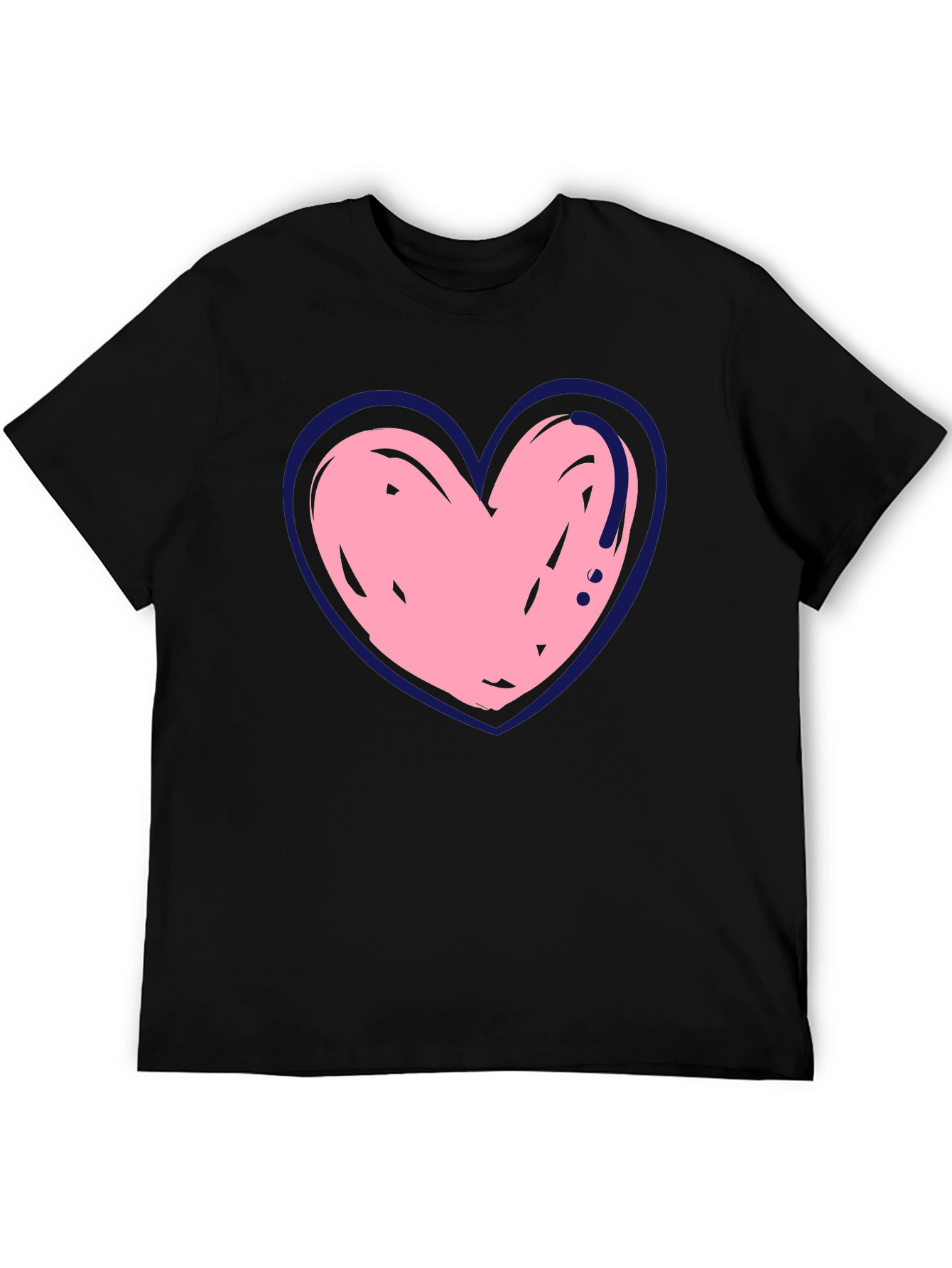 Heart Graphic Print Crew Neck T-Shirt