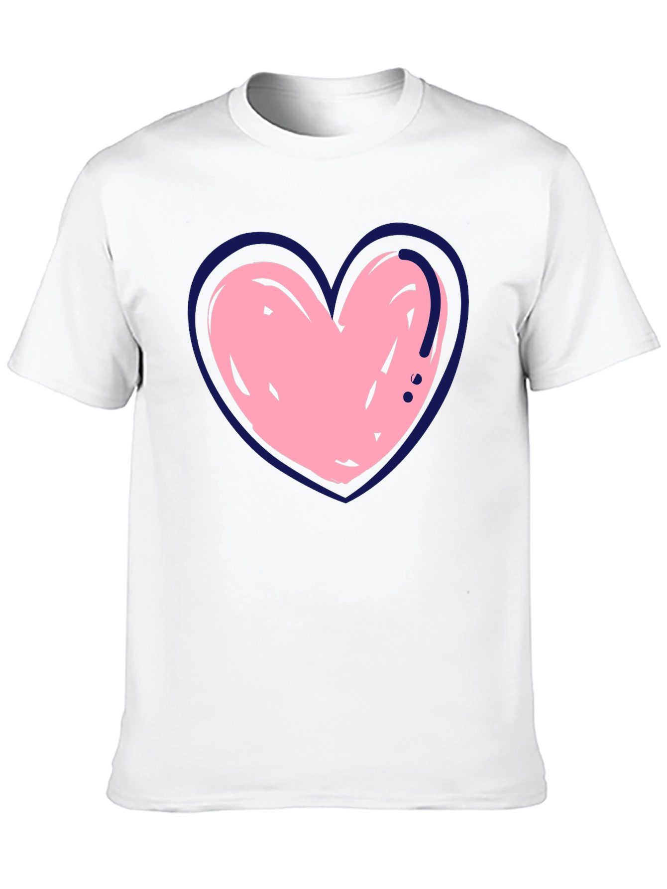 Heart Graphic Print Crew Neck T-Shirt