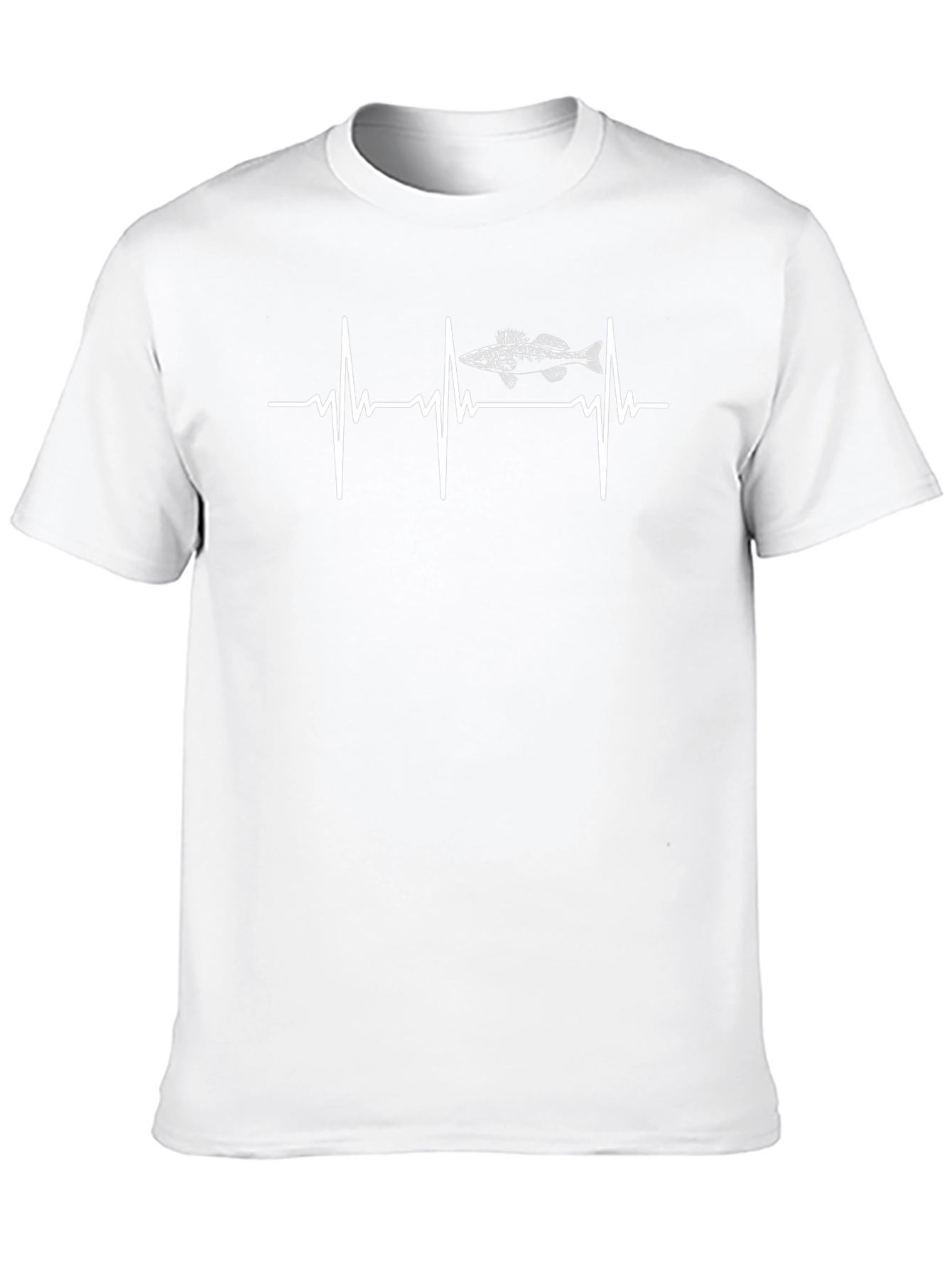 Fishing Heartbeat T-Shirt - Black