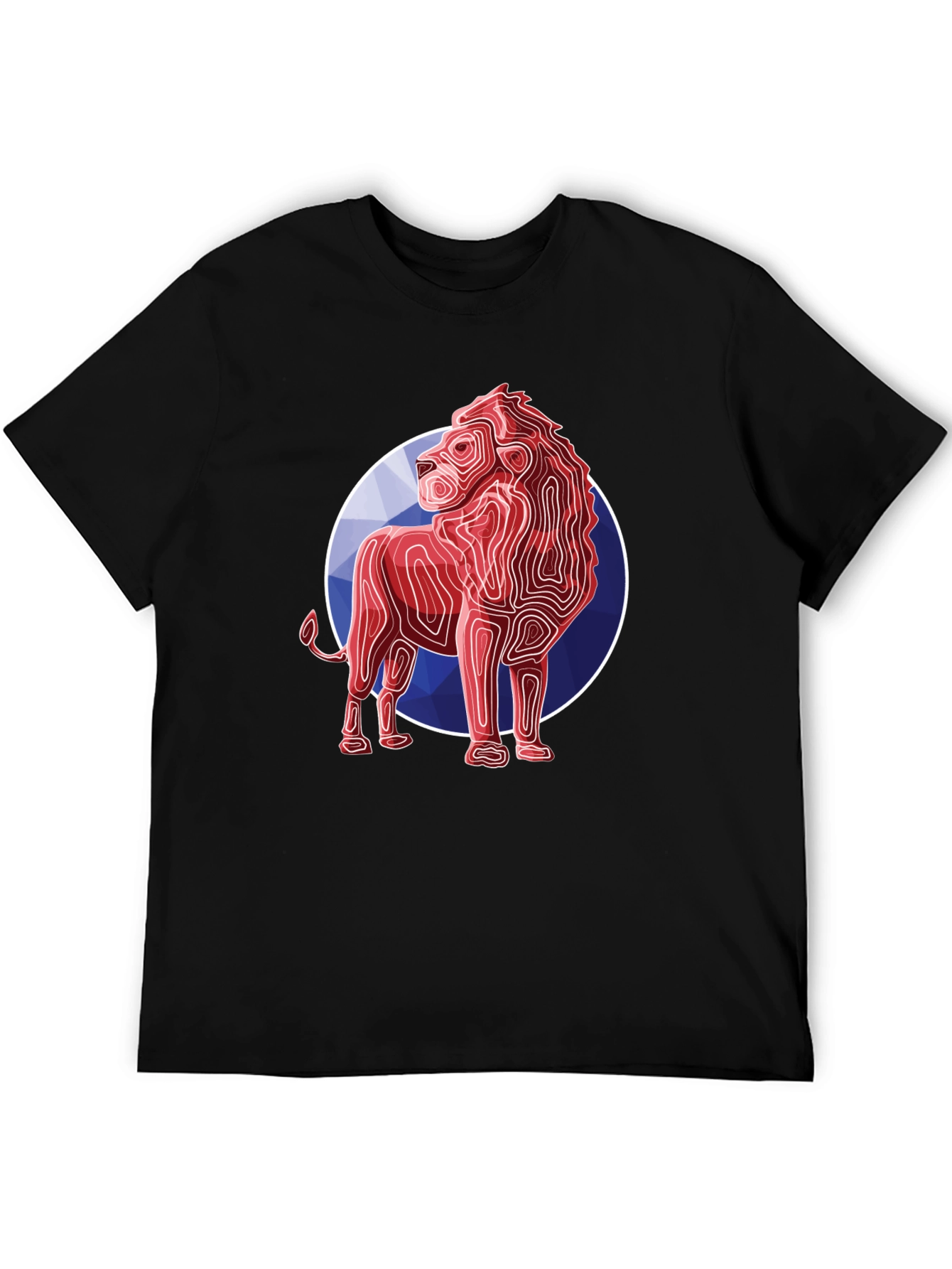 Geometric Lion Graphic Tee - Modern Style