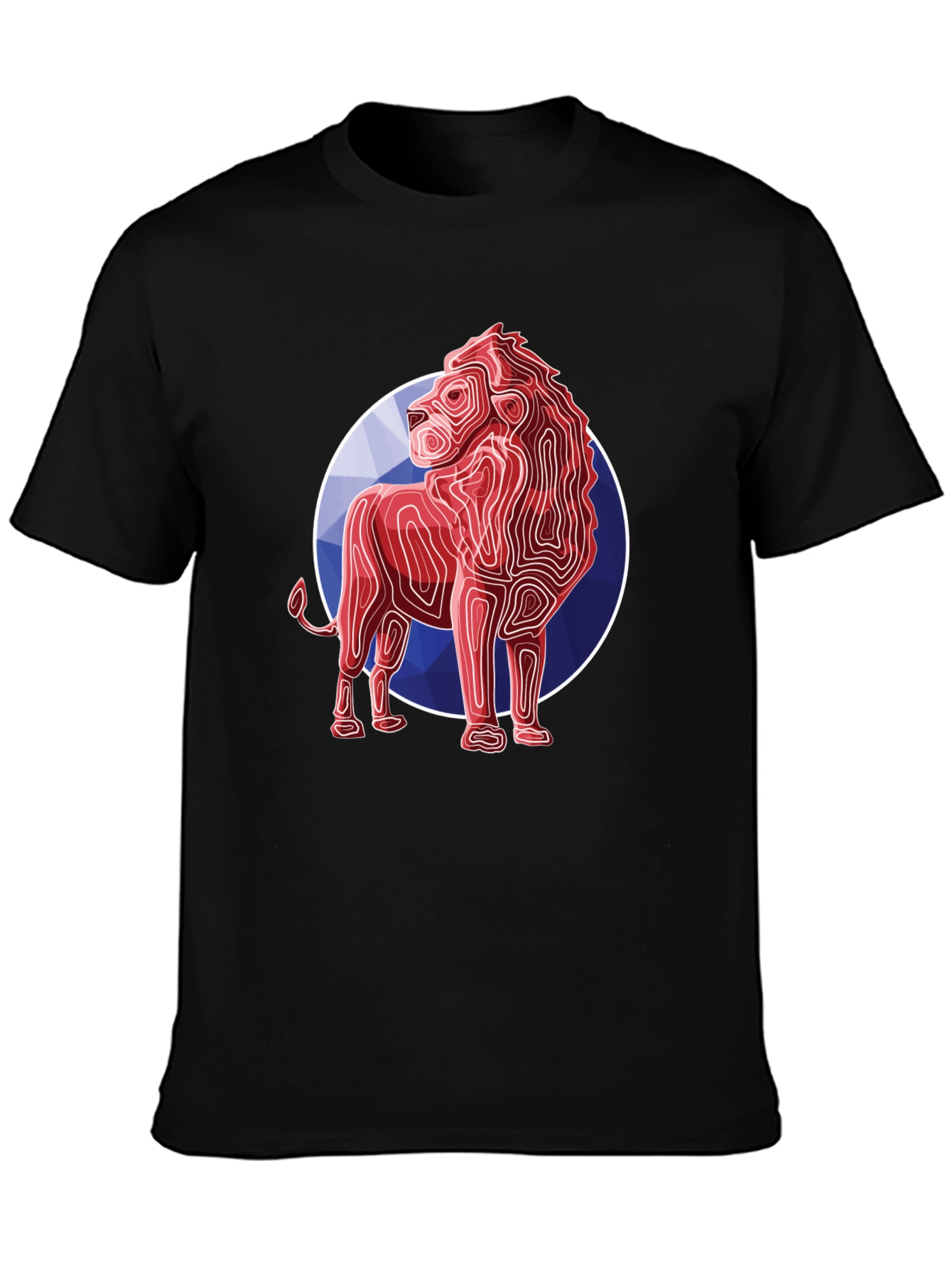 Geometric Lion Graphic Tee - Modern Style