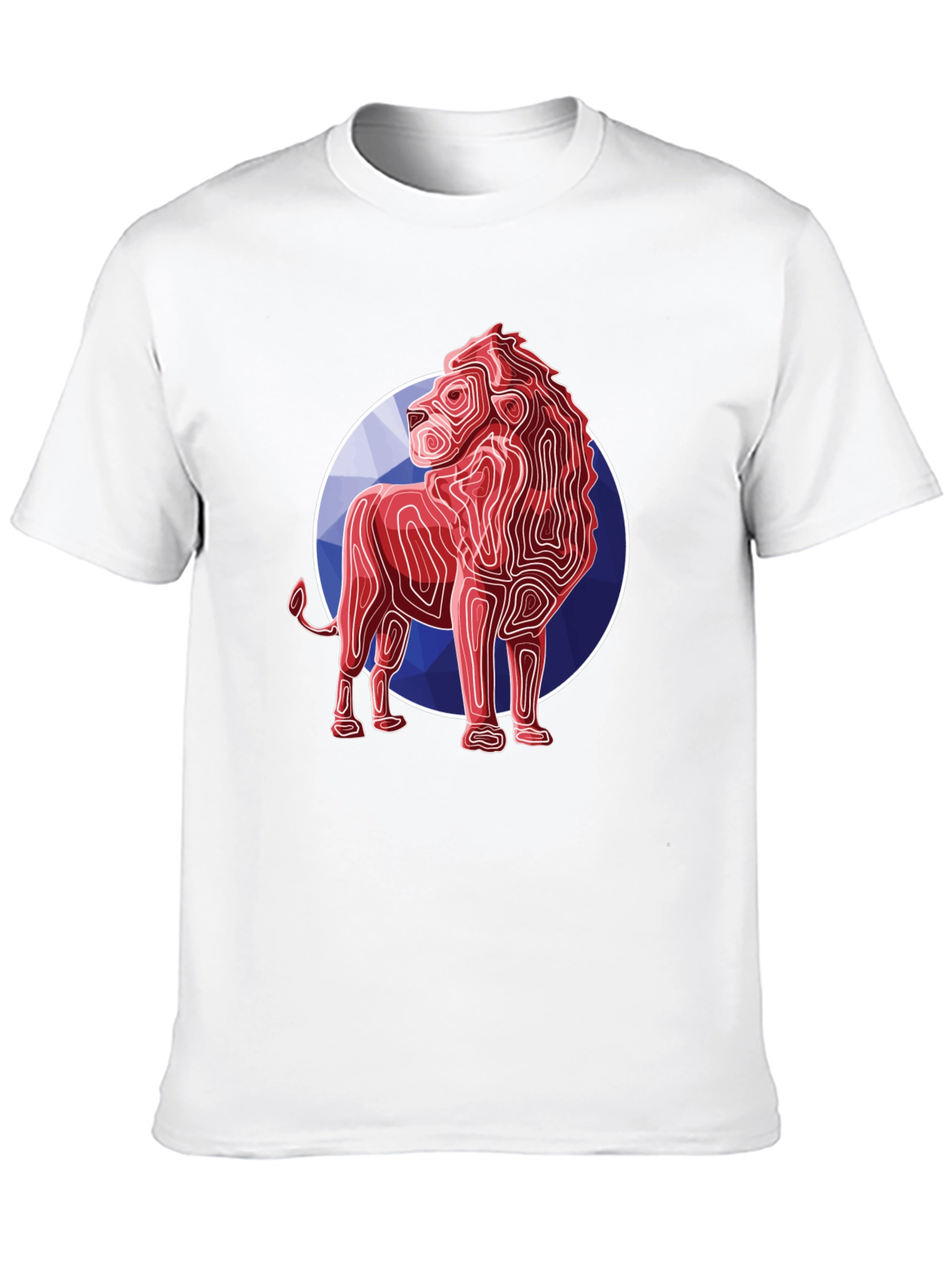 Geometric Lion Graphic Tee - Modern Style