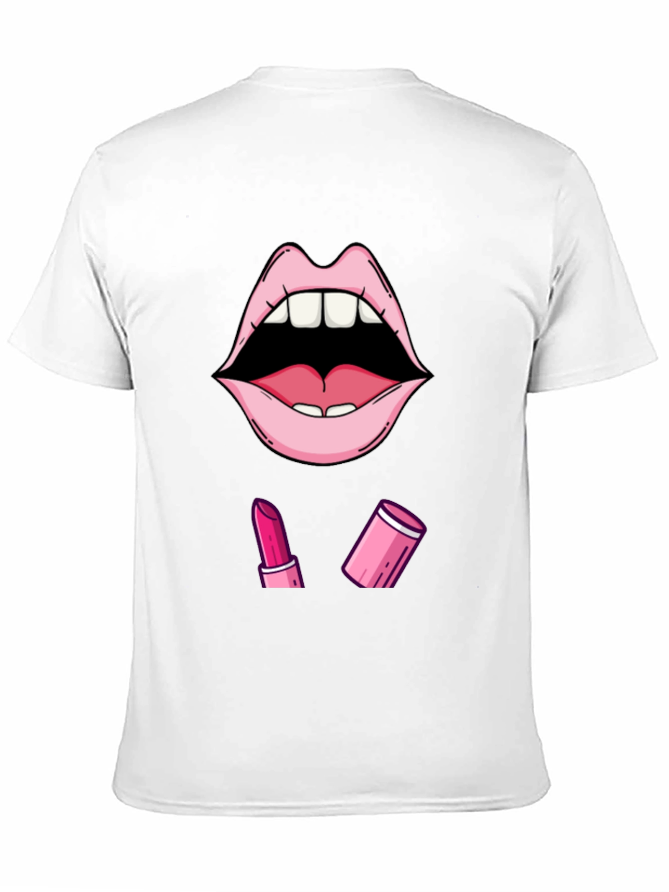 Lips & Lipstick Graphic Tee - Stylish Black T-Shirt
