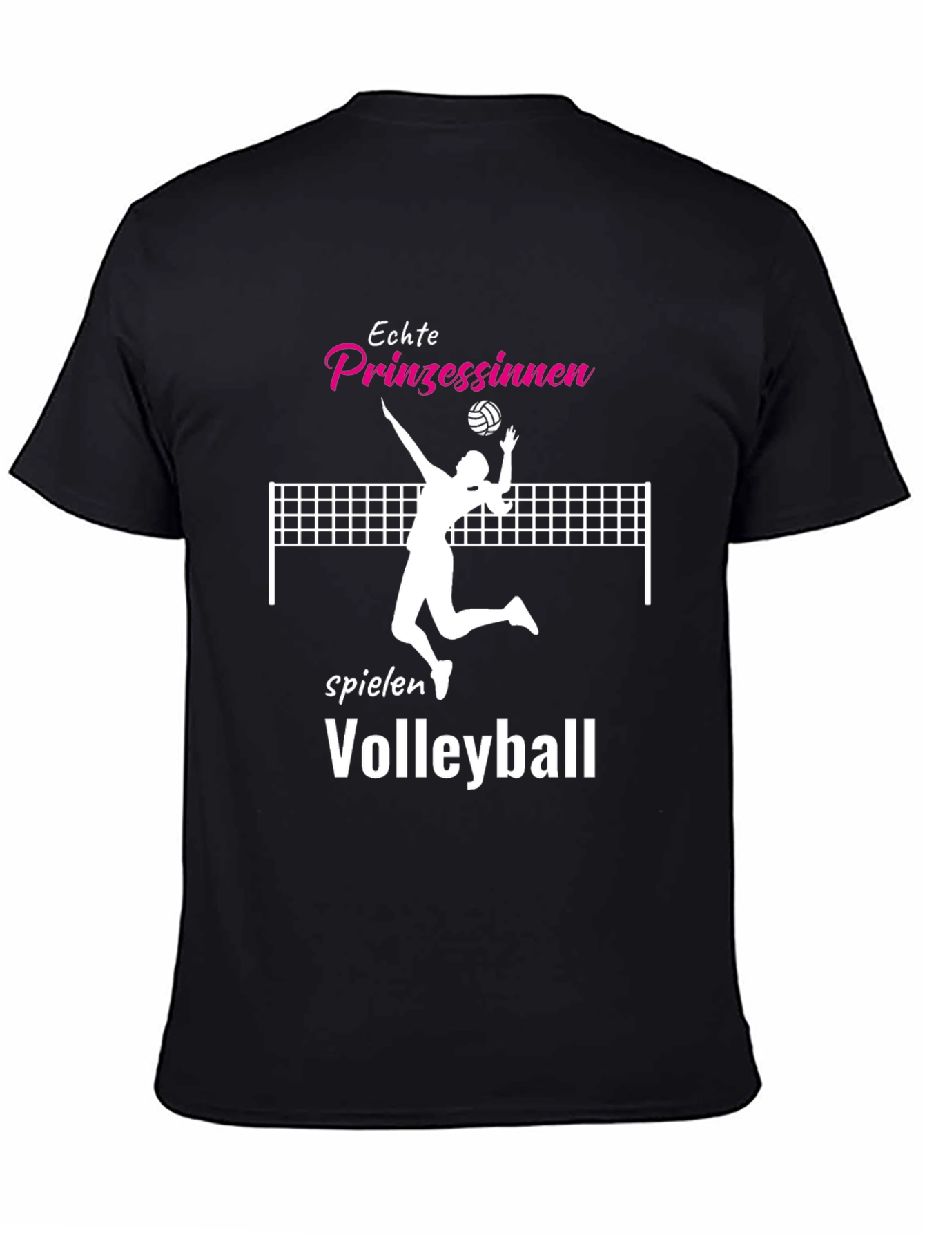 Volleyball Princesses Black Graphic T-Shirt