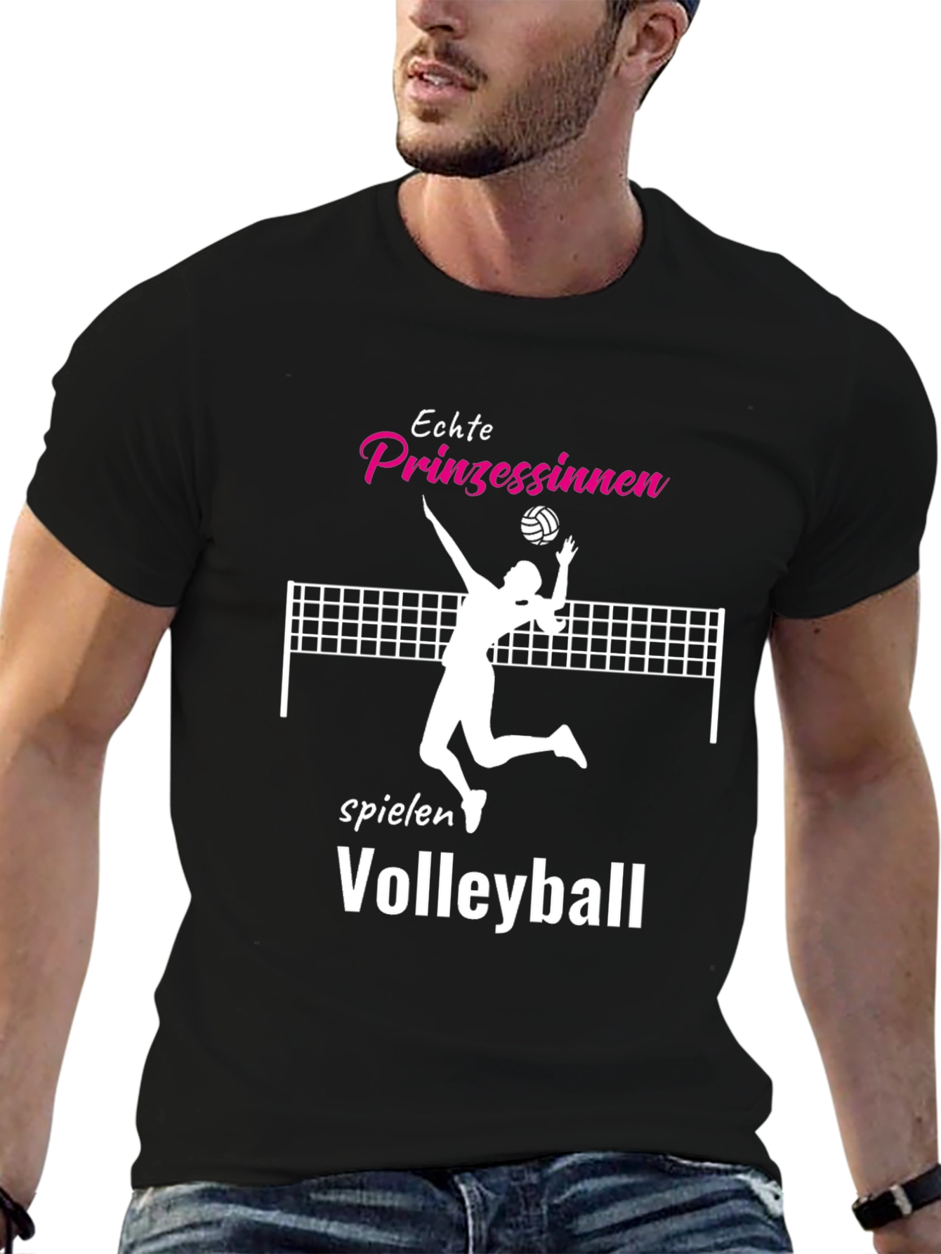 Volleyball Princesses Black Graphic T-Shirt