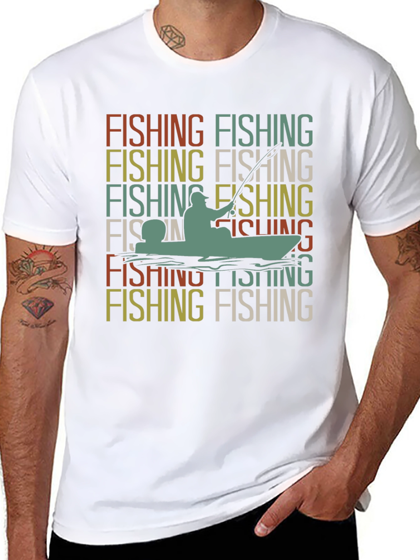 Fishing Retro Graphic T-Shirt