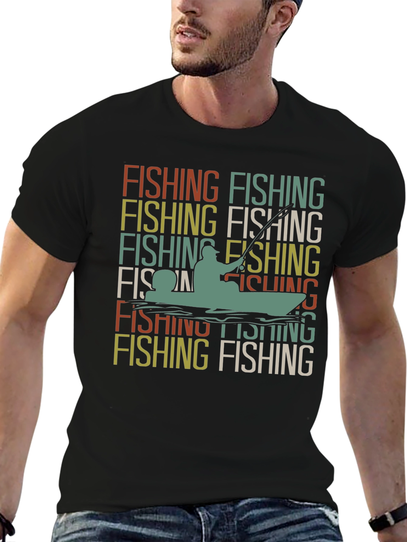 Fishing Retro Graphic T-Shirt