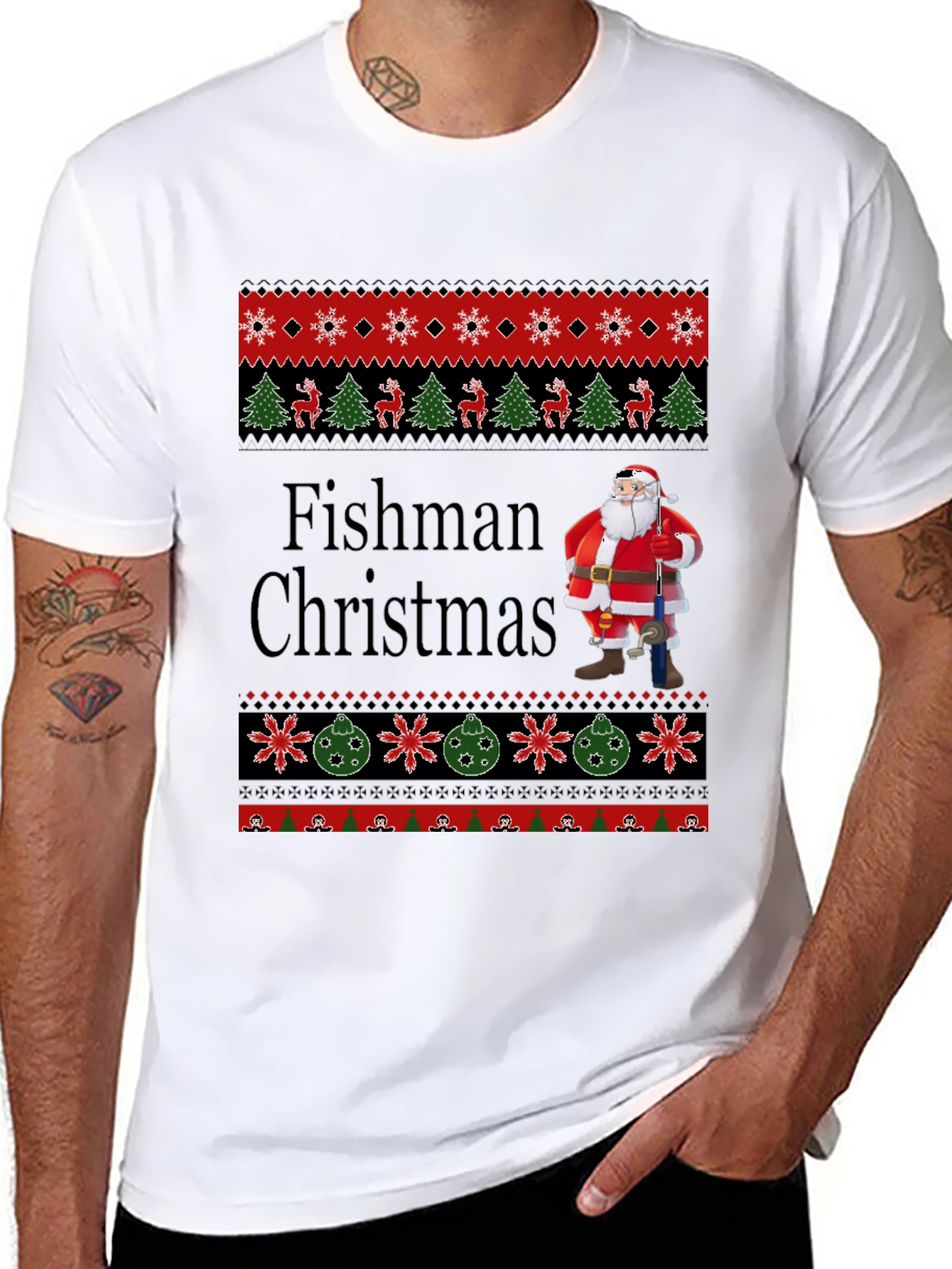 Fishman Christmas Ugly Sweater T-Shirt