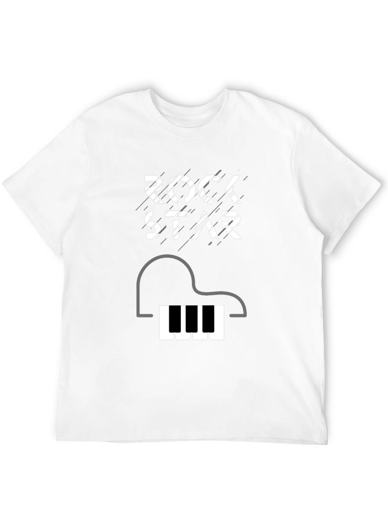 Rockstar Piano Graphic Tee - Black Cotton T-Shirt